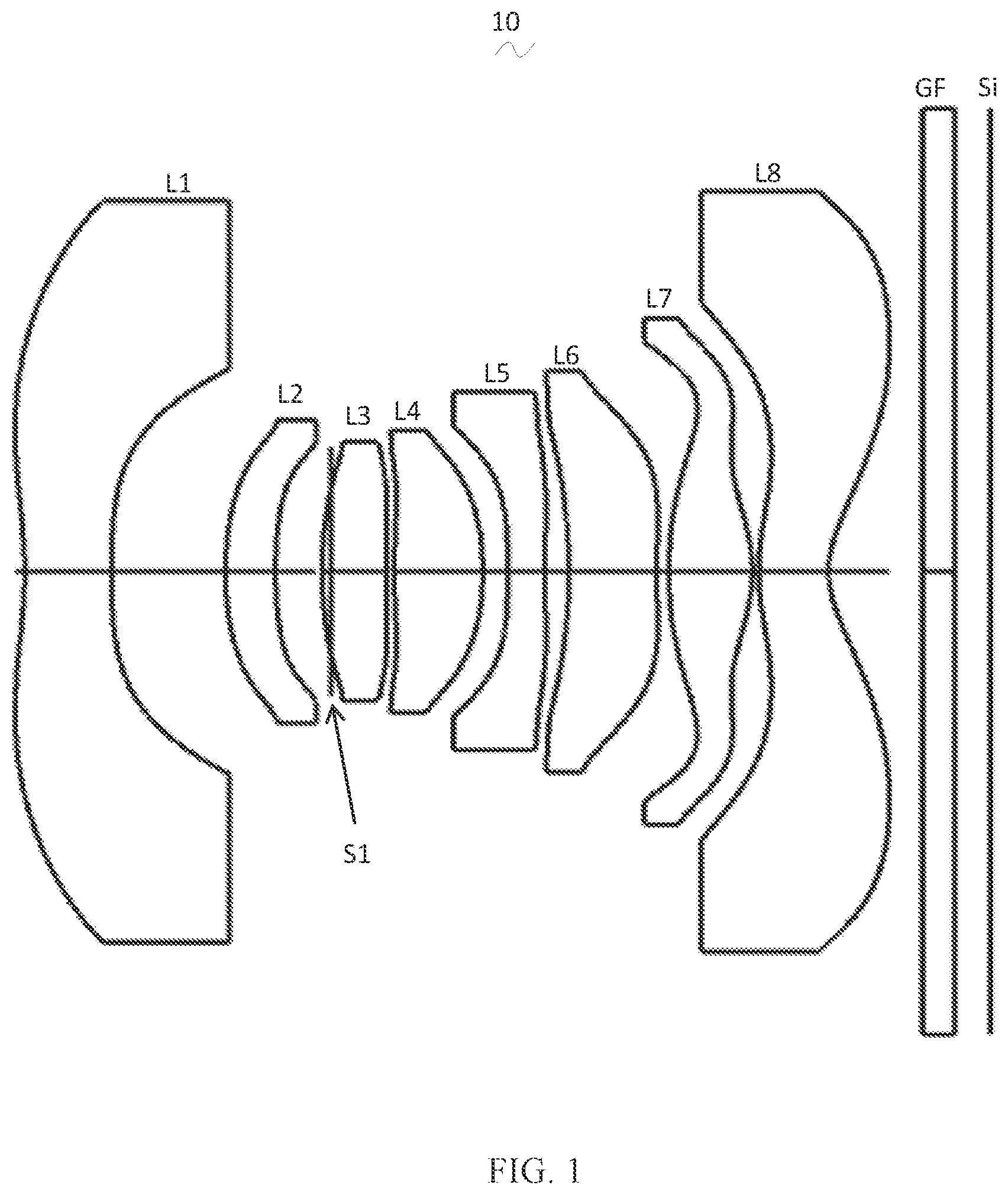 Patent US12105257 Figure 1 – Camera optical lens