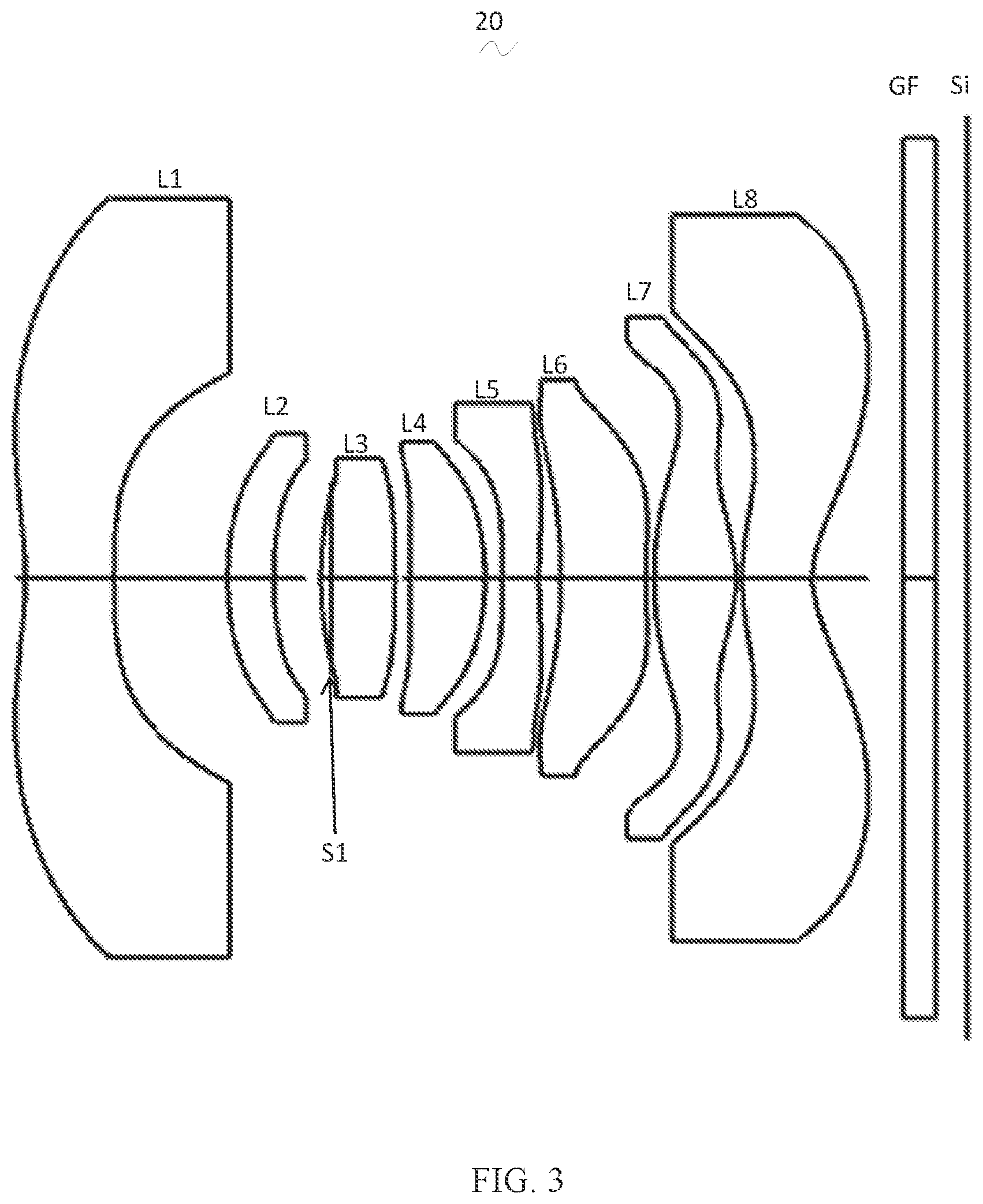 Patent US12105257 Figure 3 – Camera optical lens
