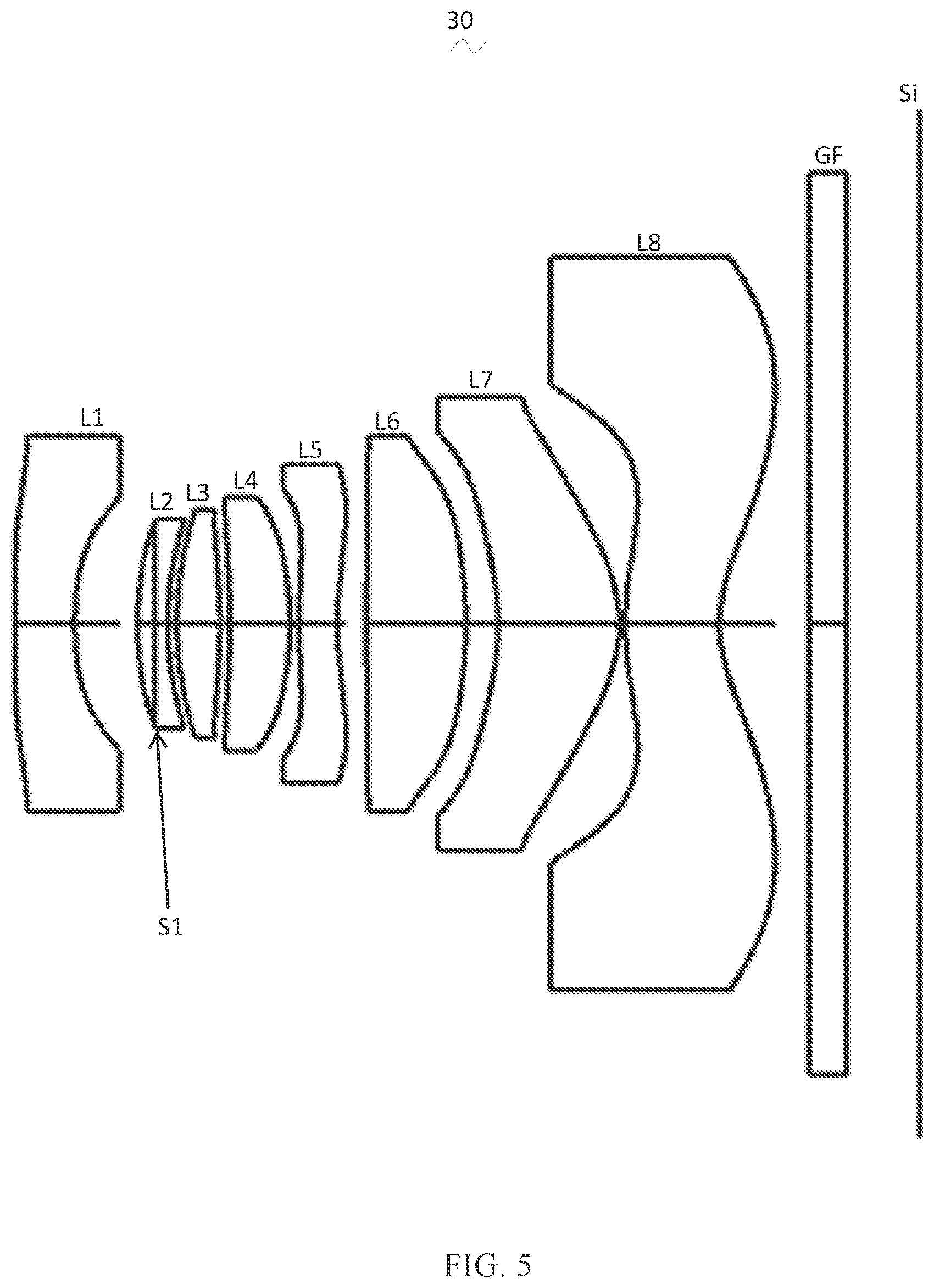 Patent US12105257 Figure 5 – Camera optical lens