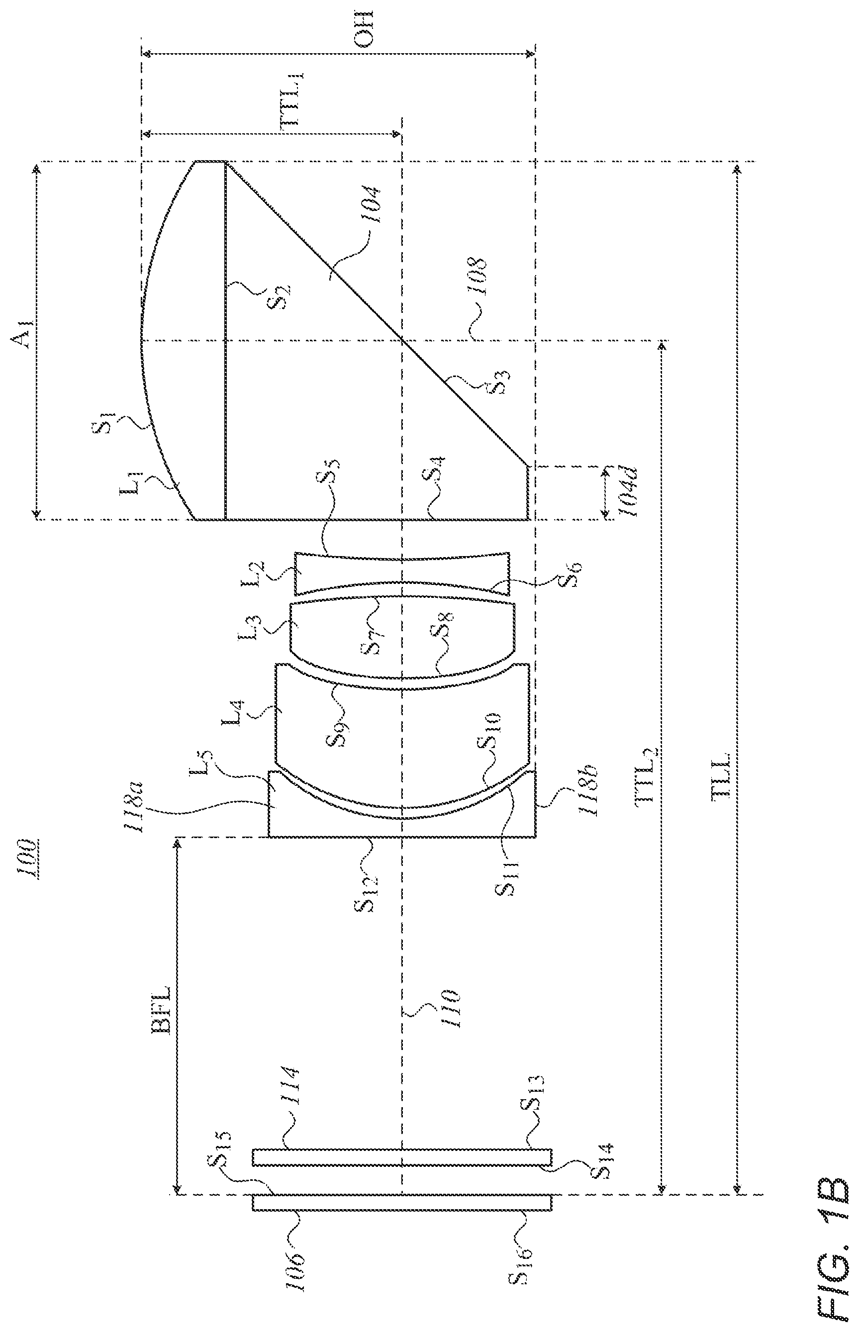 Patent US12105259 Figure 2 – Compact folded lenses with large apertures