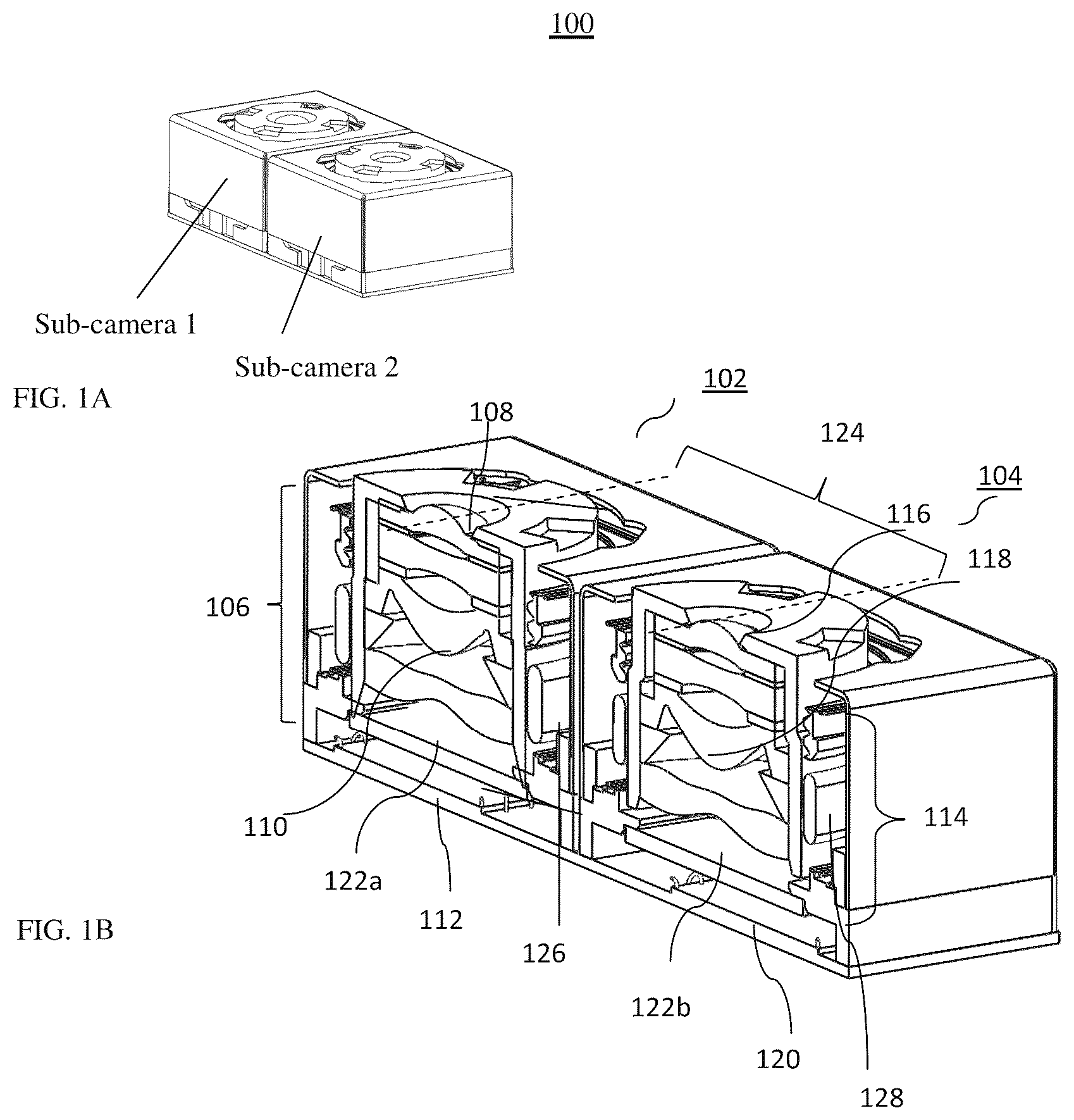Patent US12105268 — Zoom dual-aperture camera with folded lens — Figure 1