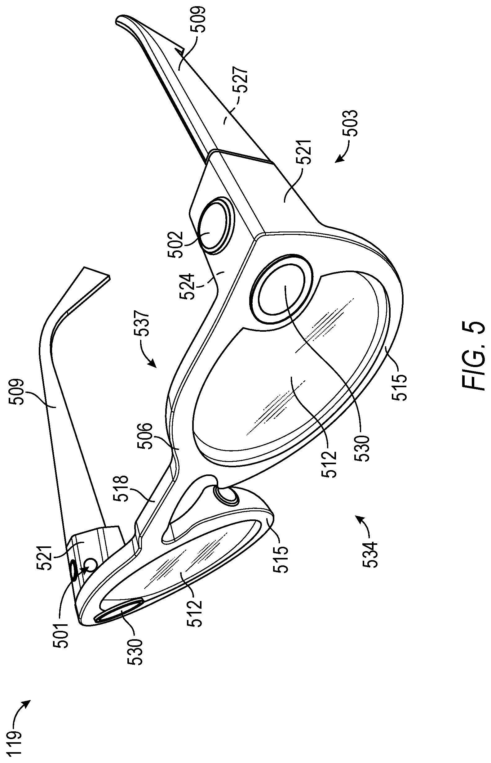 Patent US12105283 Figure 5 – Conversation interface on an eyewear device