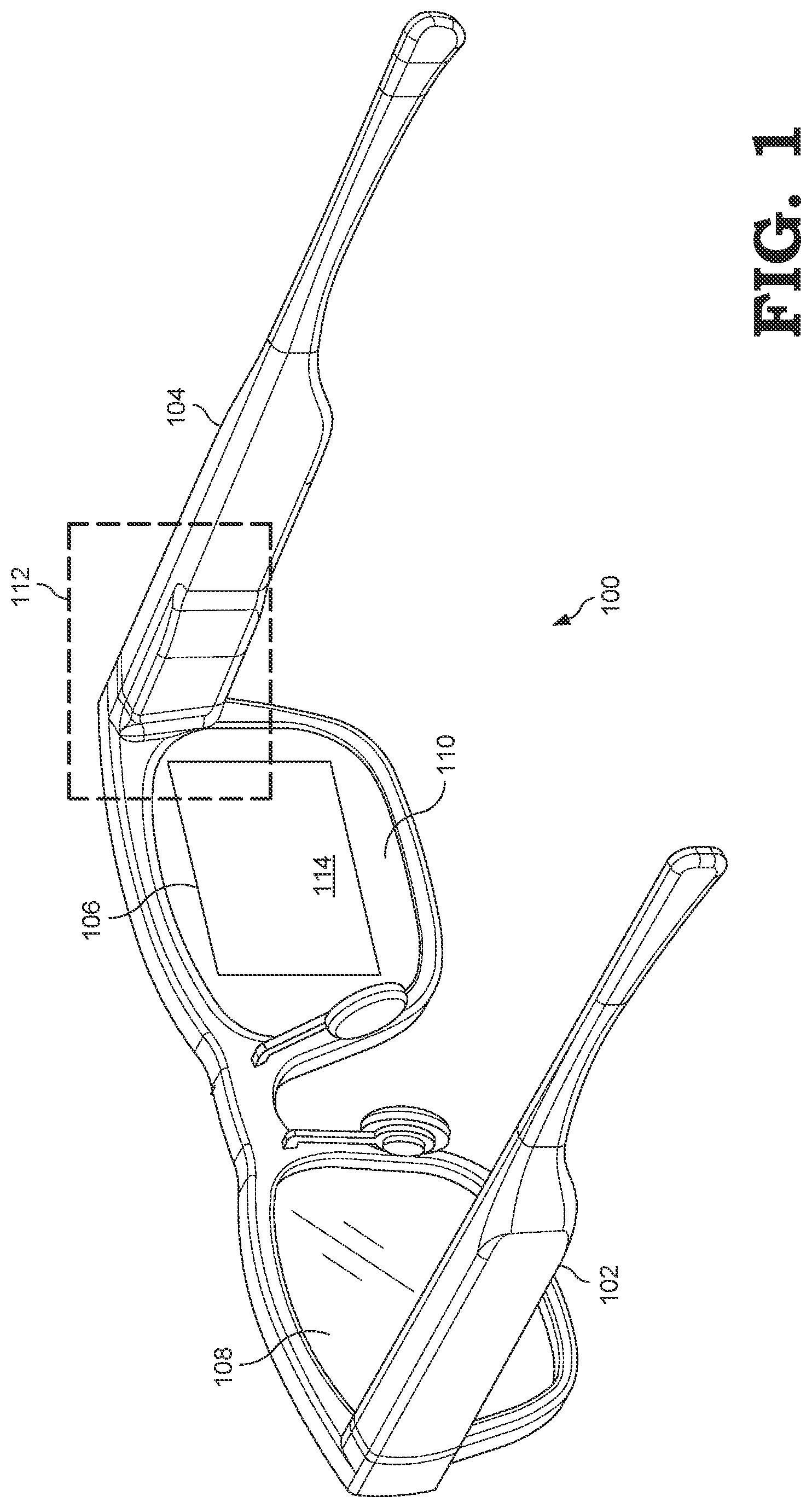 Patent US12105290 Figure 1 – Optical design of a dual combiner in head-wearable display