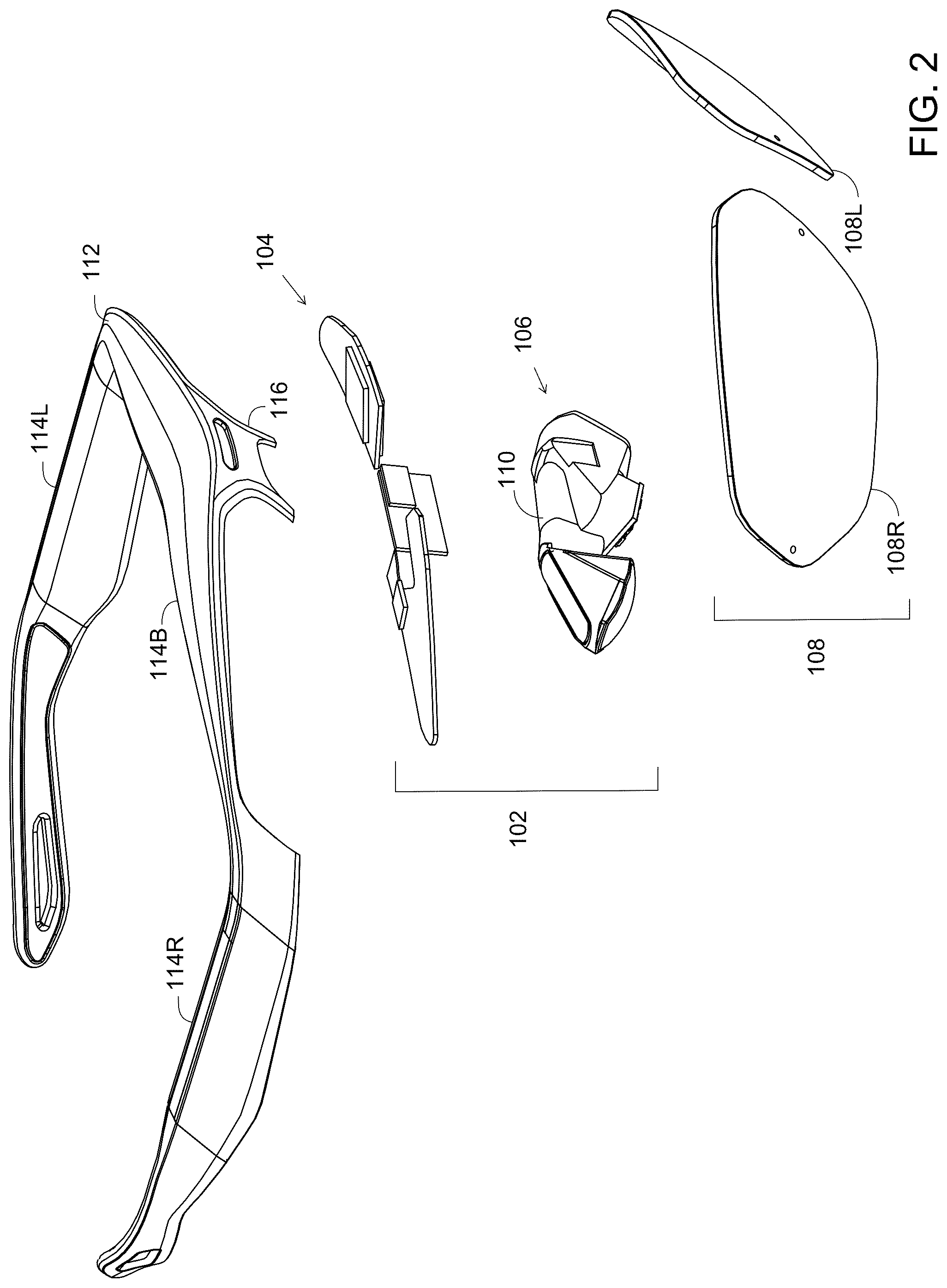 Patent US12105292 Figure 2 – Optical see through (OST) near eye display (NED) system integrating ophthalmic correction