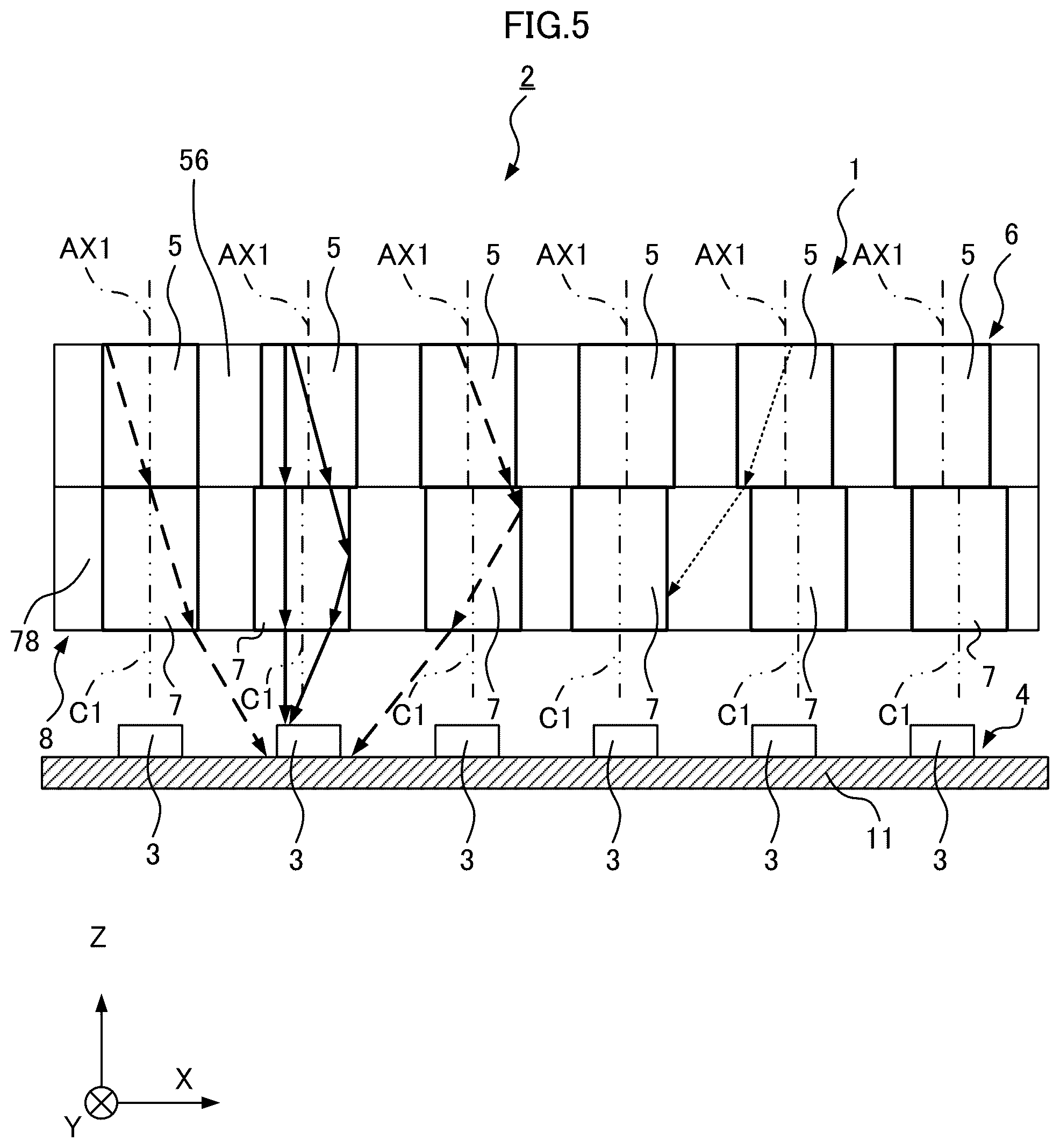 Patent US12105303 Figure 5 – Optical member and image reading device