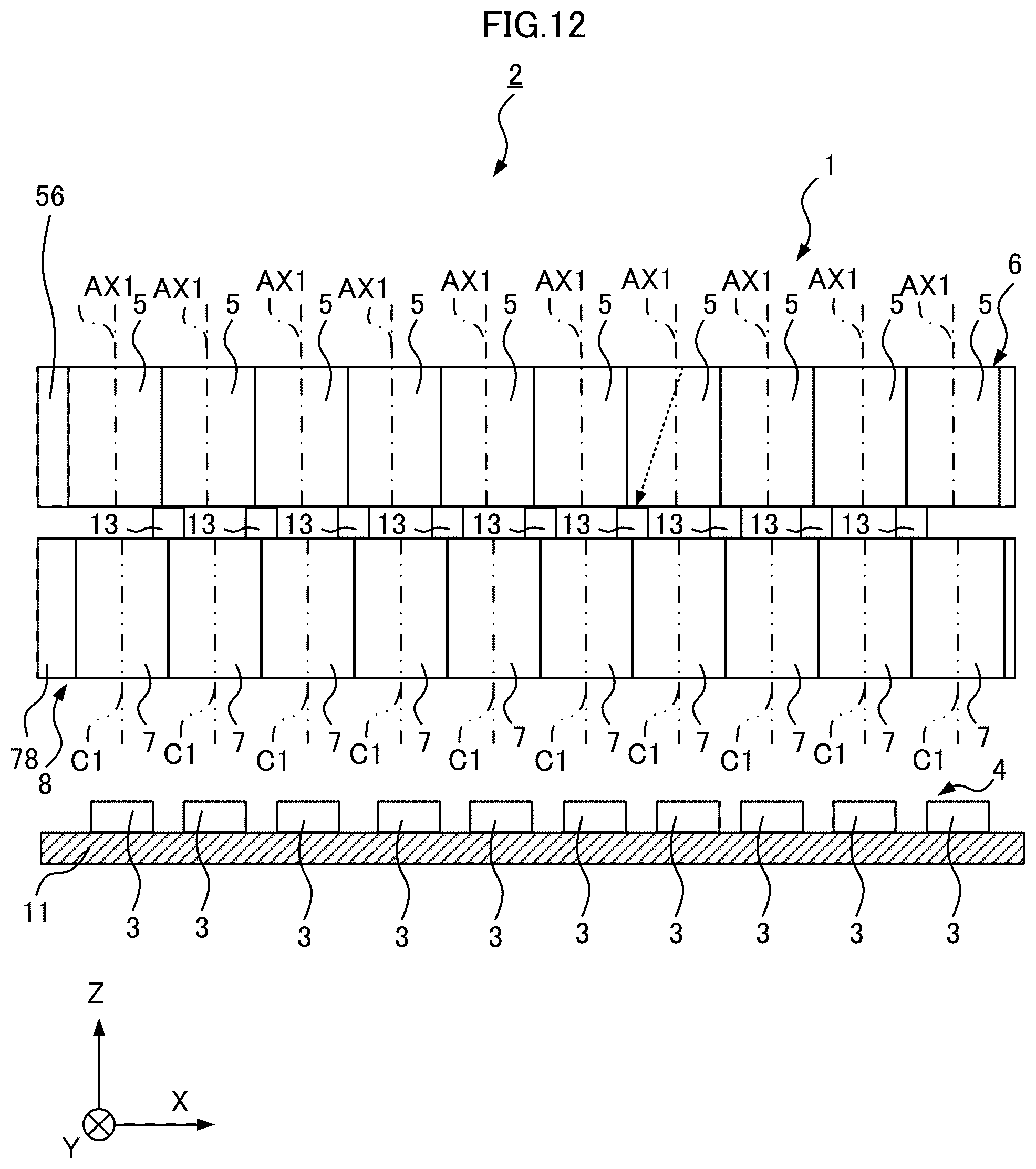 Patent US12105303 Figure 12 – Optical member and image reading device