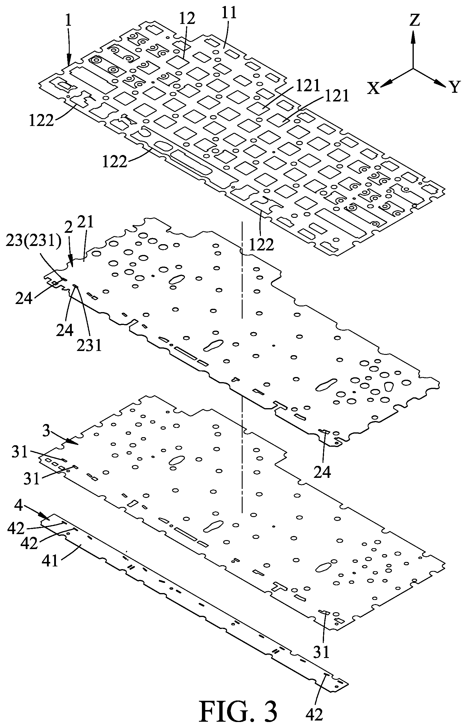 Patent US12105312 Figure 3 – Light emitting module for luminous keyboard
