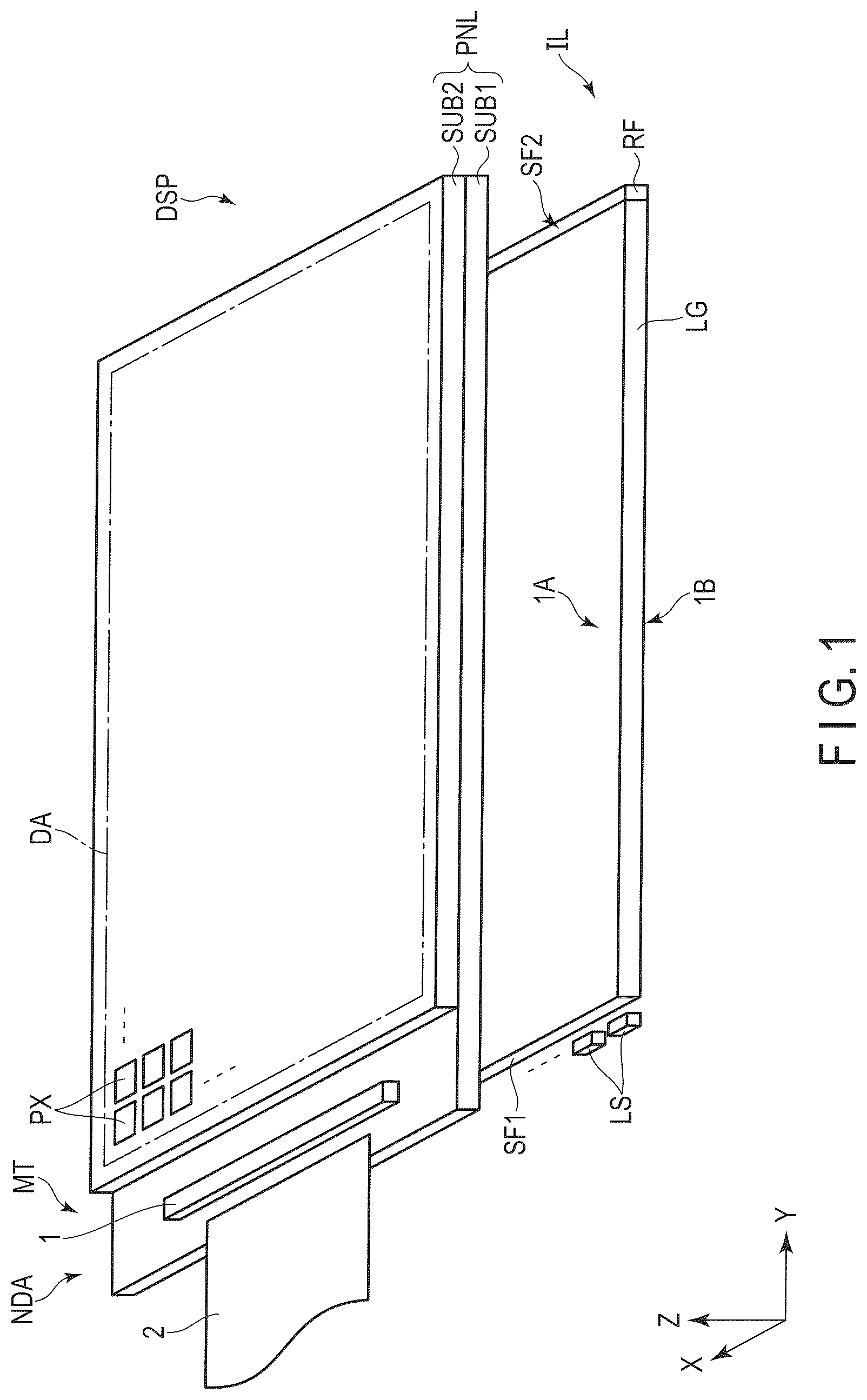 Patent US12105316 Figure 1 – Illumination device and display device