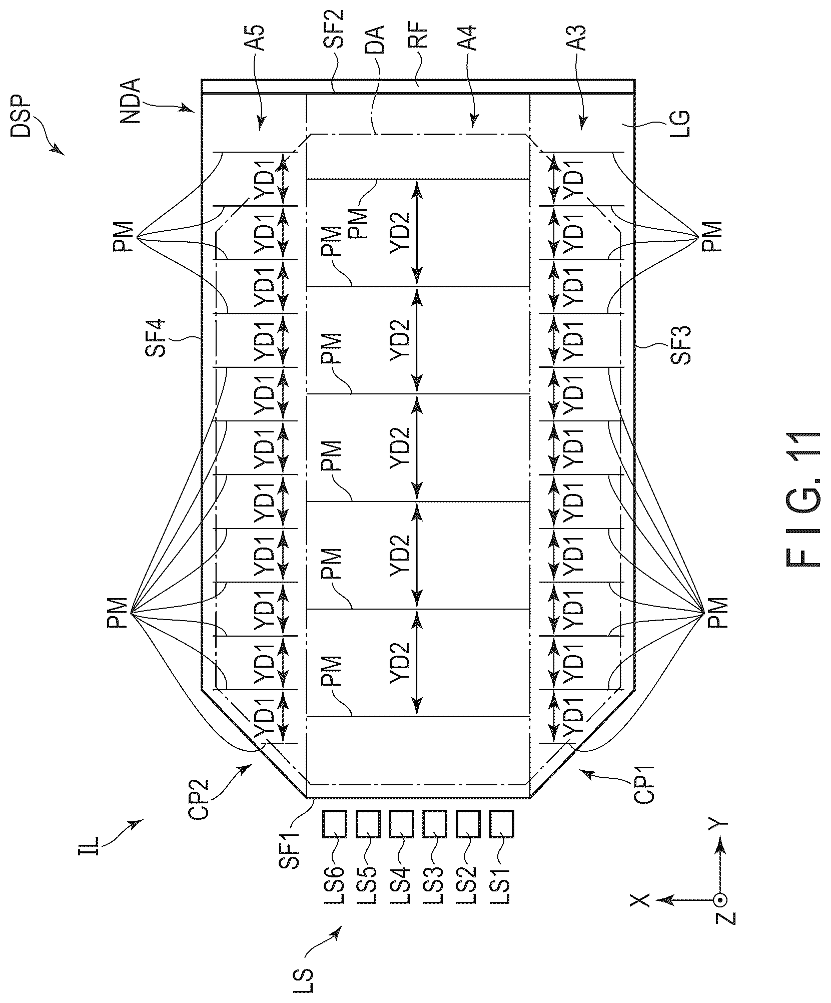 Patent US12105316 Figure 11 – Illumination device and display device