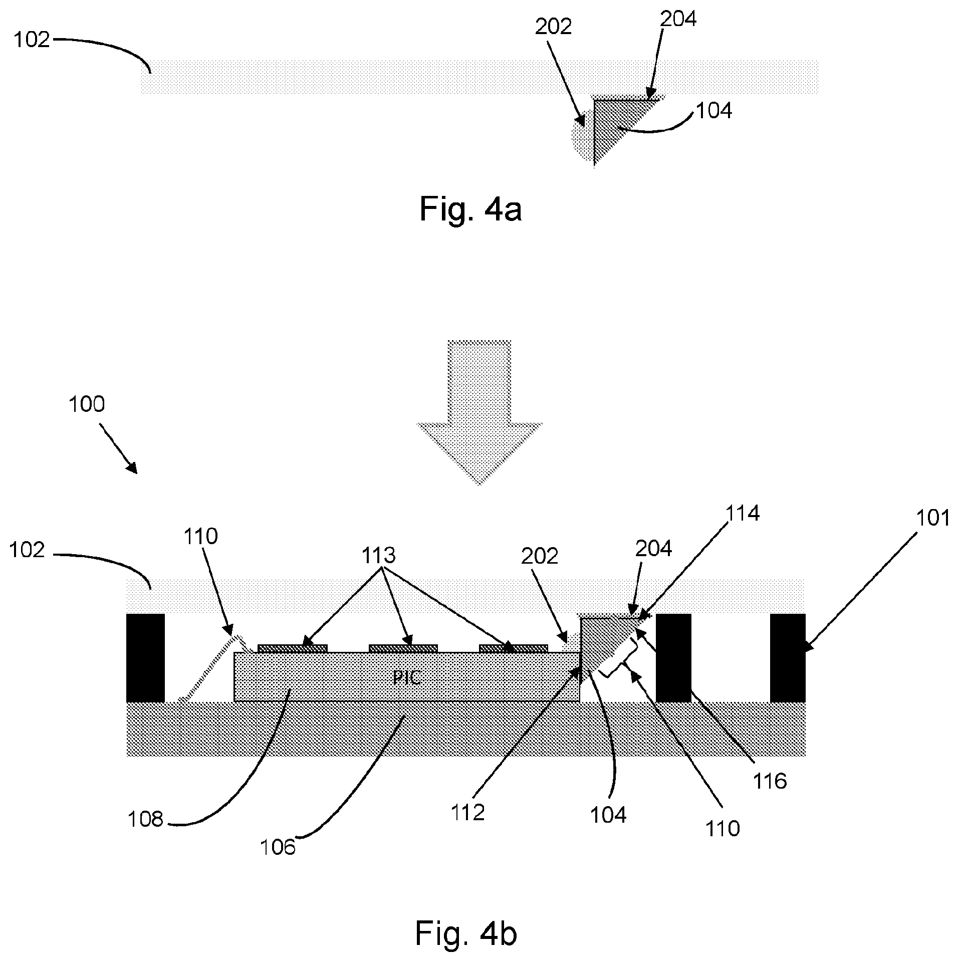 Patent US12105333 Figure 4 – Optical assemblies comprising a prism