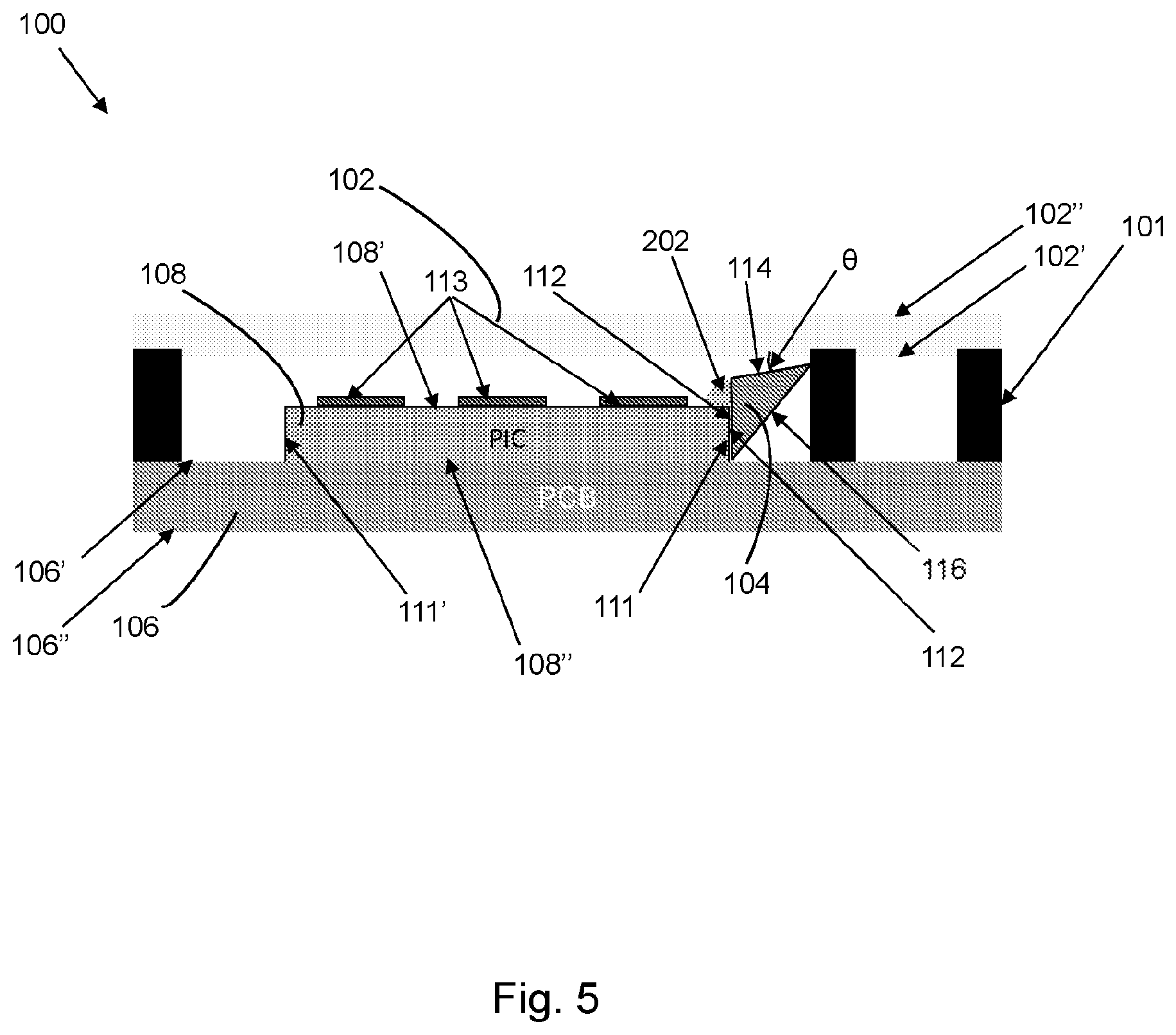Patent US12105333 Figure 5 – Optical assemblies comprising a prism