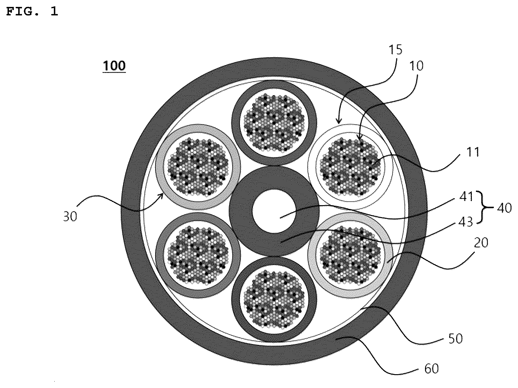 Patent US12105336 Figure 1 – Optical cable