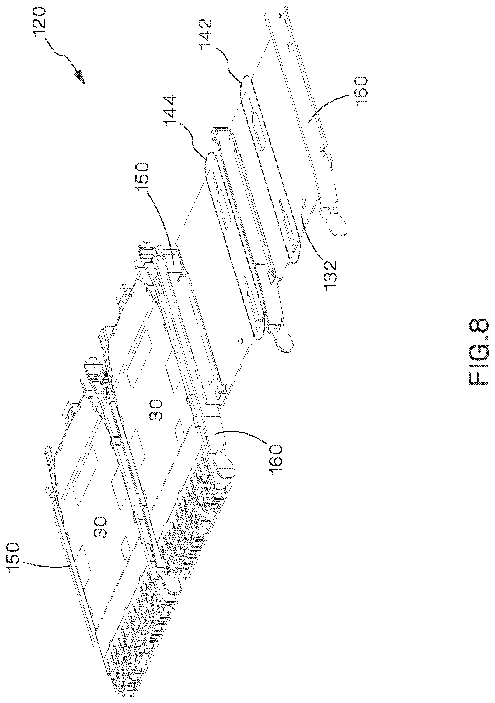 Patent US12105338 Figure 12 – Modular fiber optic tray