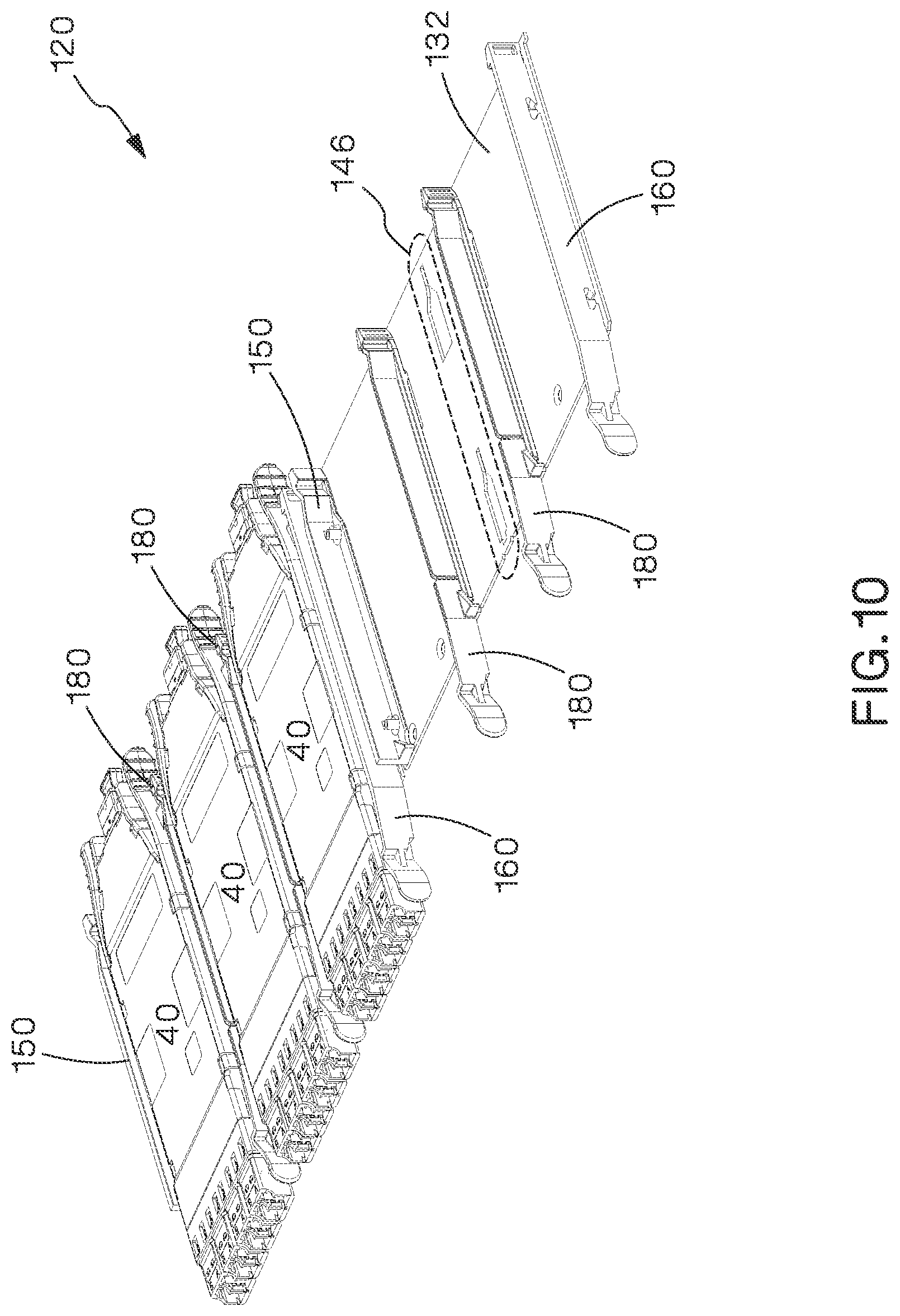 Patent US12105338 Figure 14 – Modular fiber optic tray