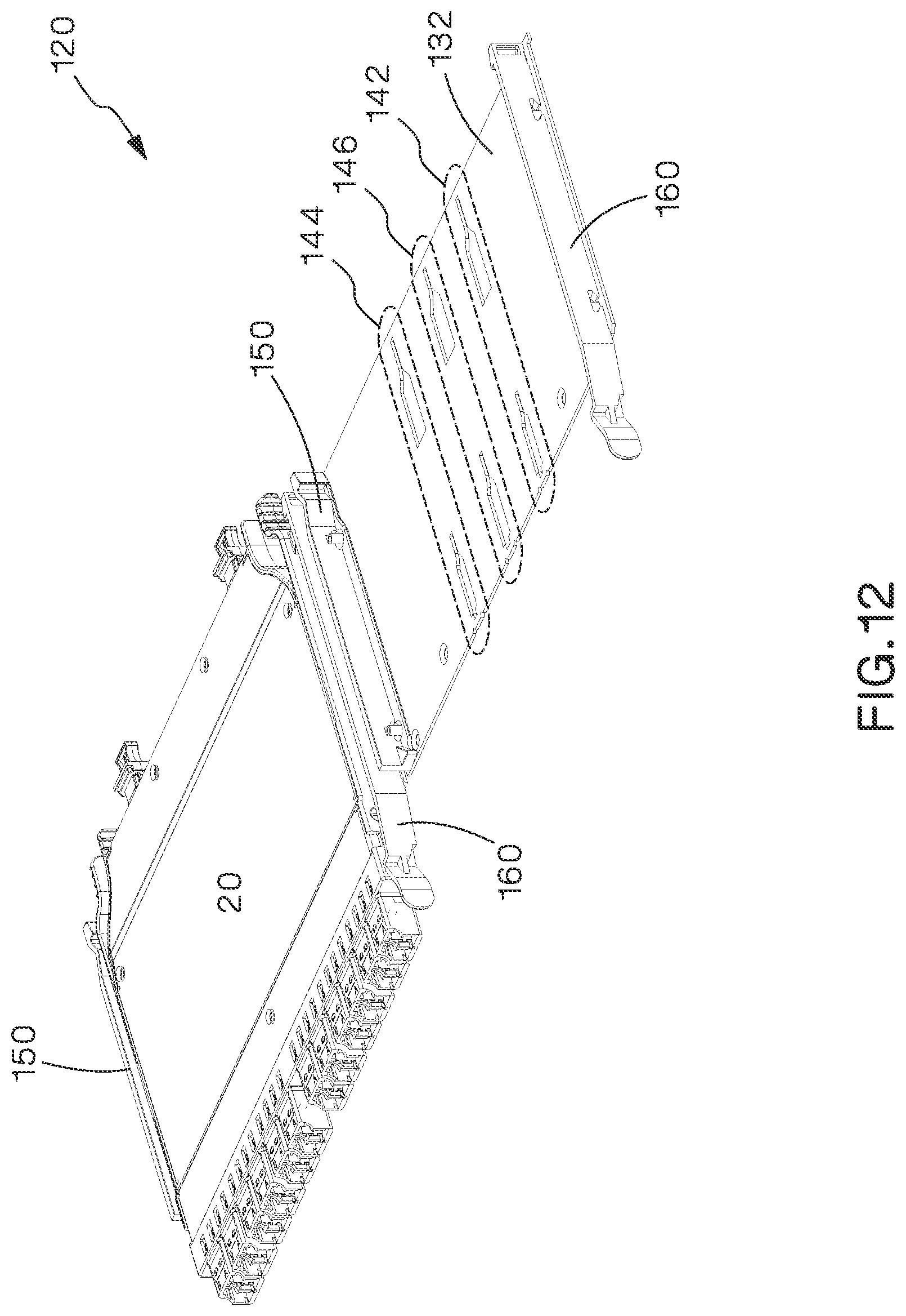 Patent US12105338 Figure 16 – Modular fiber optic tray