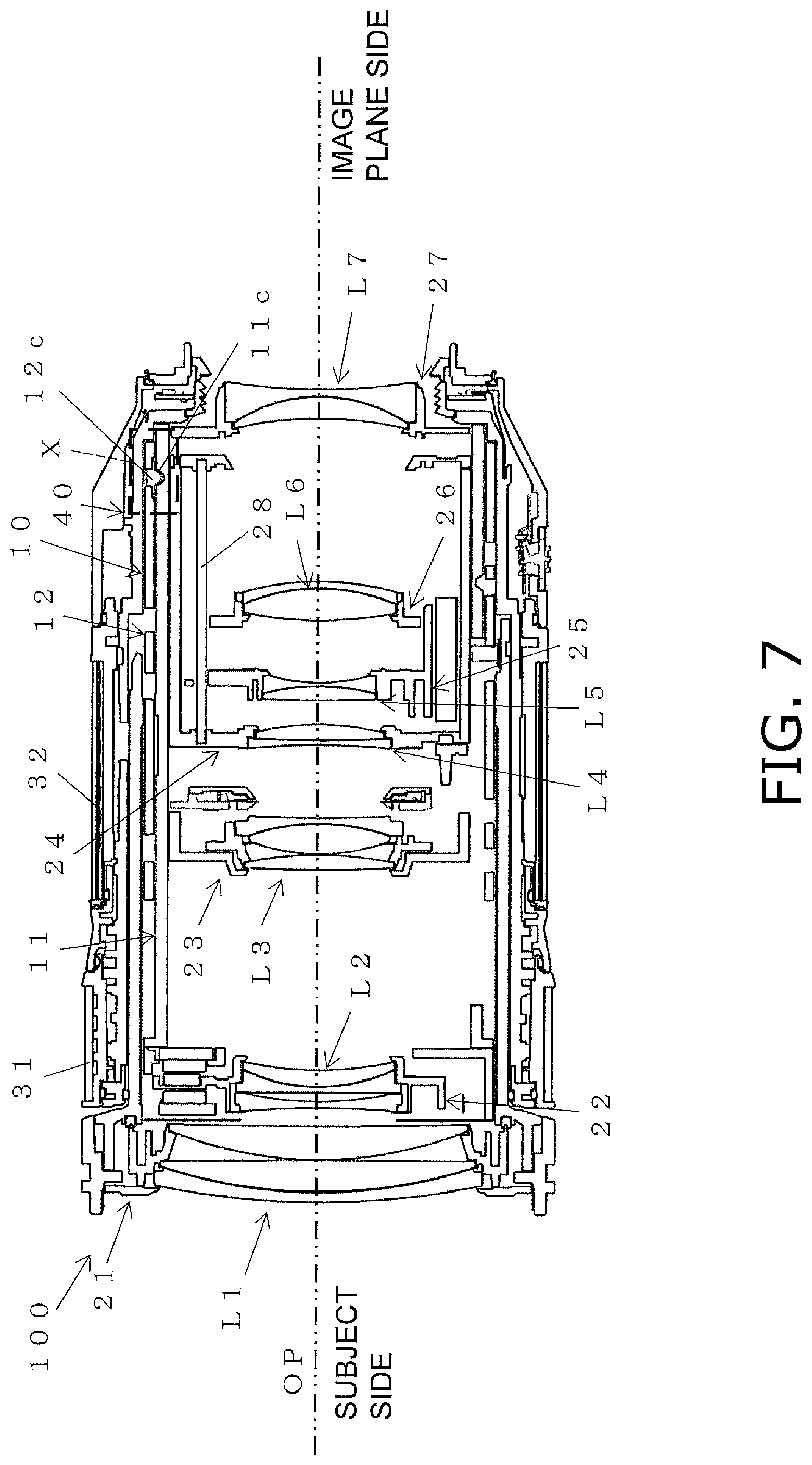 Patent US12105343 Figure 7 – Lens support mechanism, and lens barrel and camera provided with the lens support mechanism