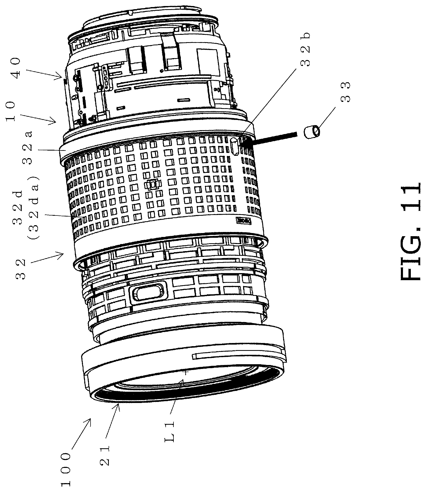 Patent US12105343 Figure 11 – Lens support mechanism, and lens barrel and camera provided with the lens support mechanism