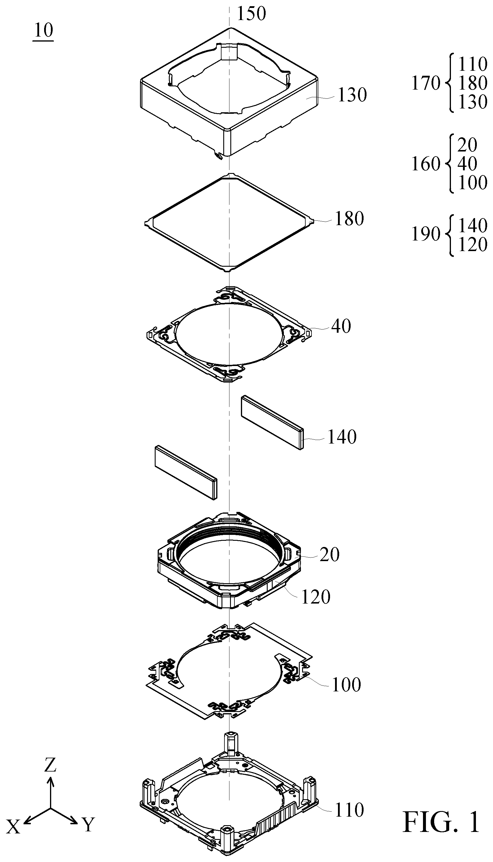 Patent US12105349 Figure 1 – Optical driving mechanism