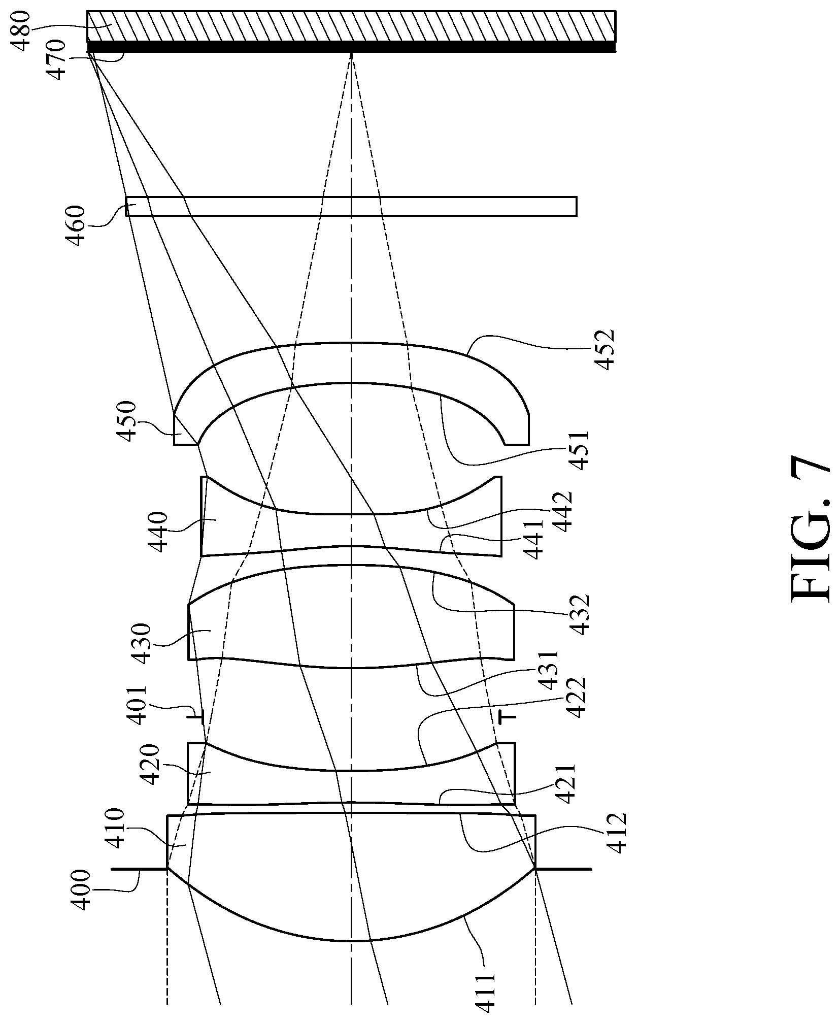 Patent US12105353 Figure 7 – Optical imaging lens system, image capturing unit and electronic device