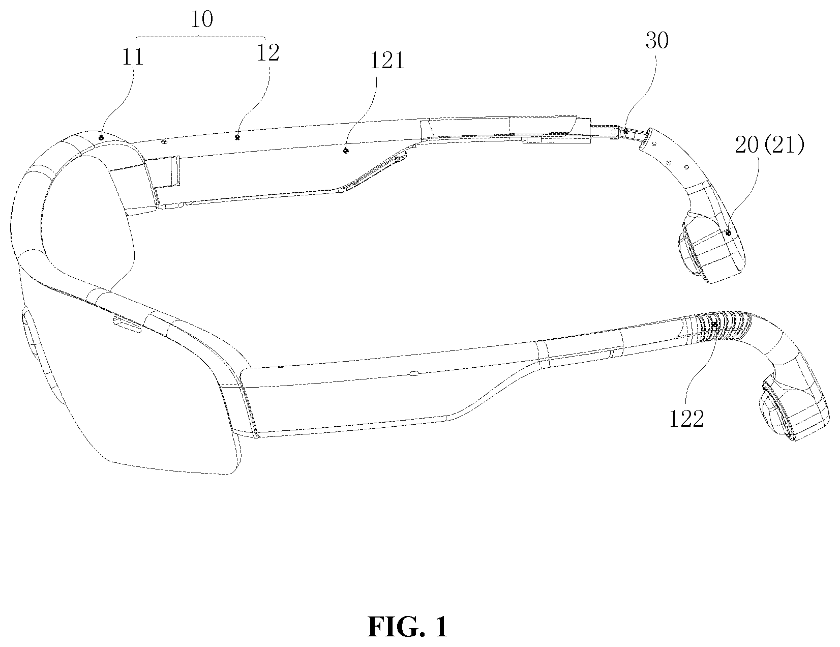 Patent US12105357 Figure 1 – Eyeglasses