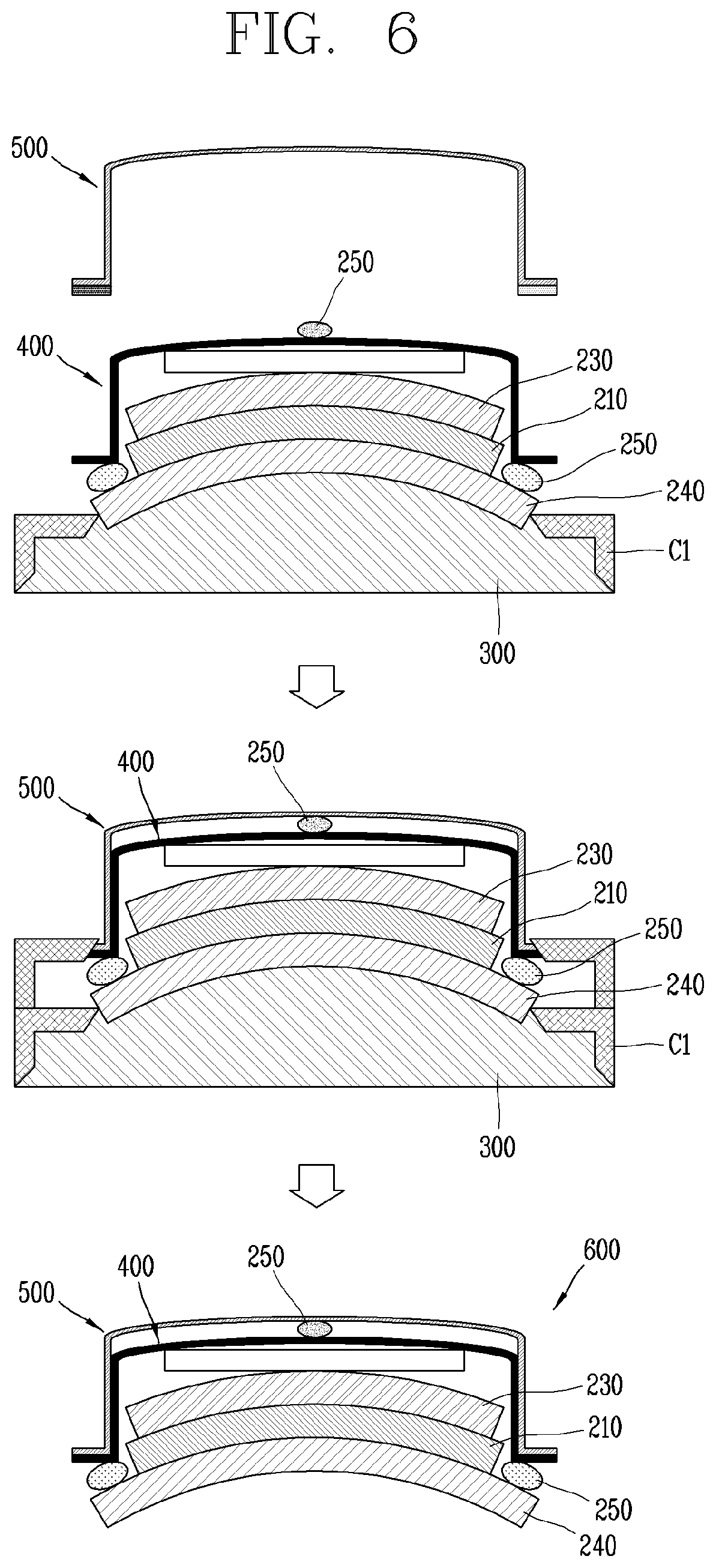 Patent US12105368 Figure 6 – Curved display device manufacturing method