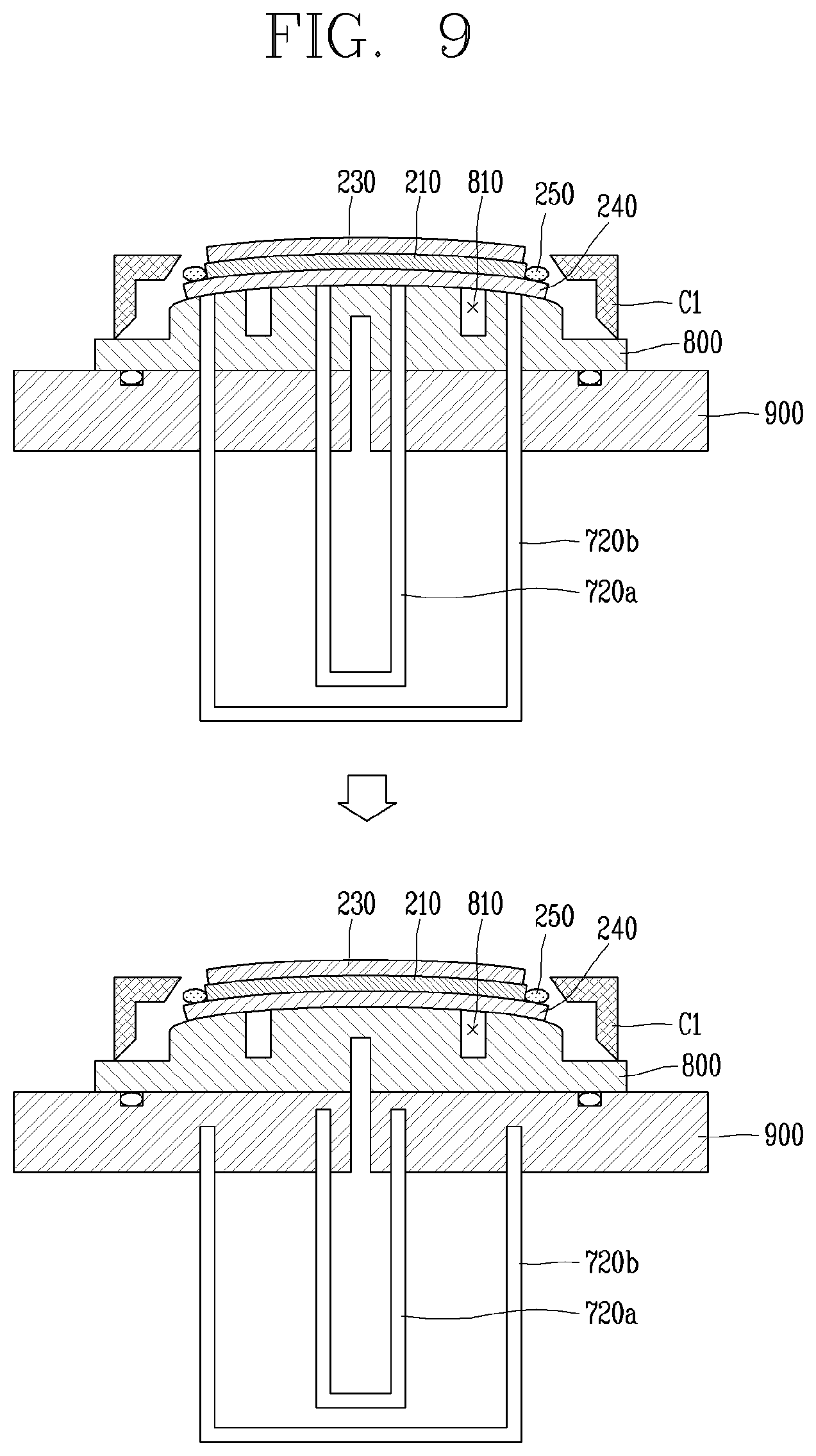 Patent US12105368 Figure 9 – Curved display device manufacturing method