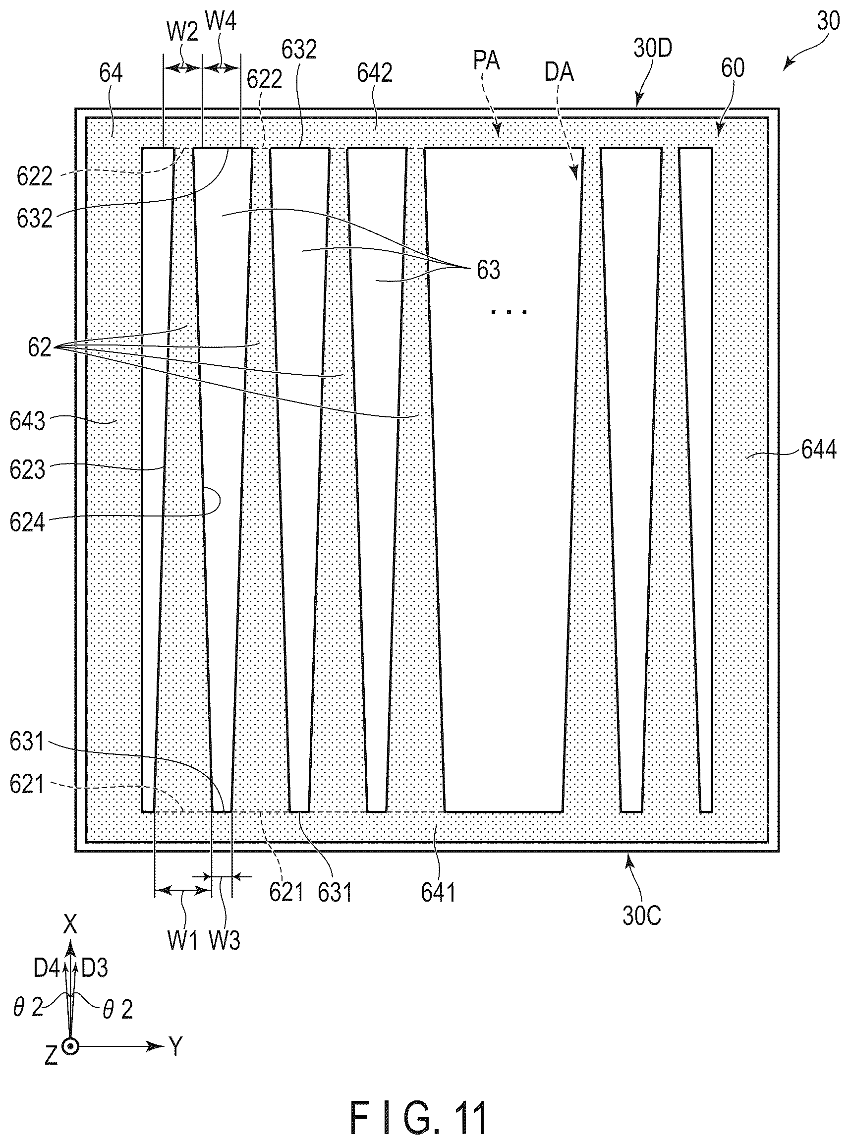 Patent US12105369 Figure 11 – Display device and cover glass