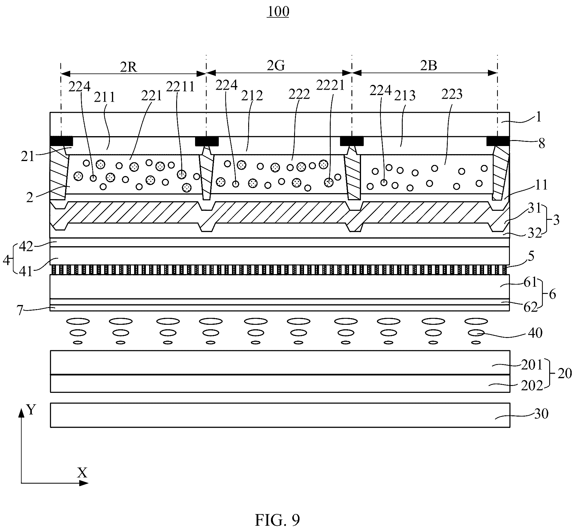 Patent US12105372 Figure 8 – Color film substrate, display panel and display device