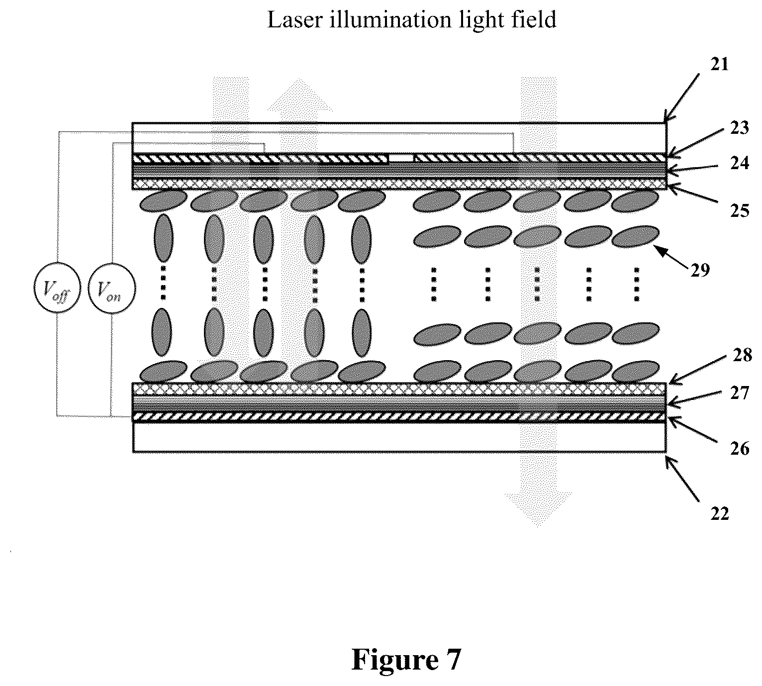 Patent US12105374 Figure 7 – Liquid crystal coherent transparent display screen and liquid crystal-laser transparent display system