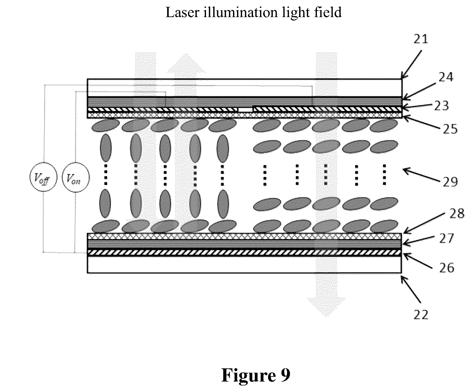 Patent US12105374 Figure 9 – Liquid crystal coherent transparent display screen and liquid crystal-laser transparent display system