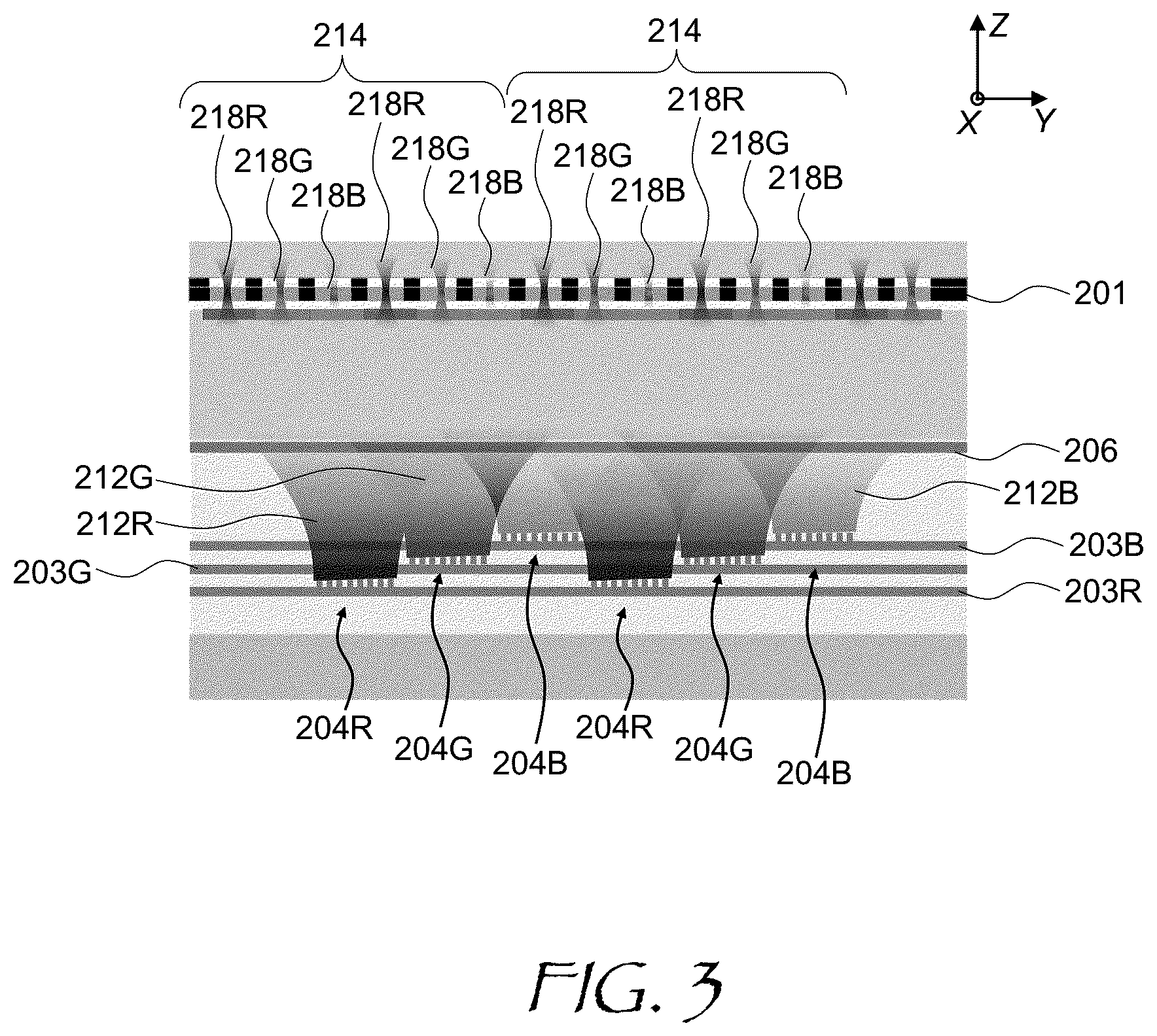 Patent US12105377 Figure 3 – Lighting unit with zonal illumination of a display panel