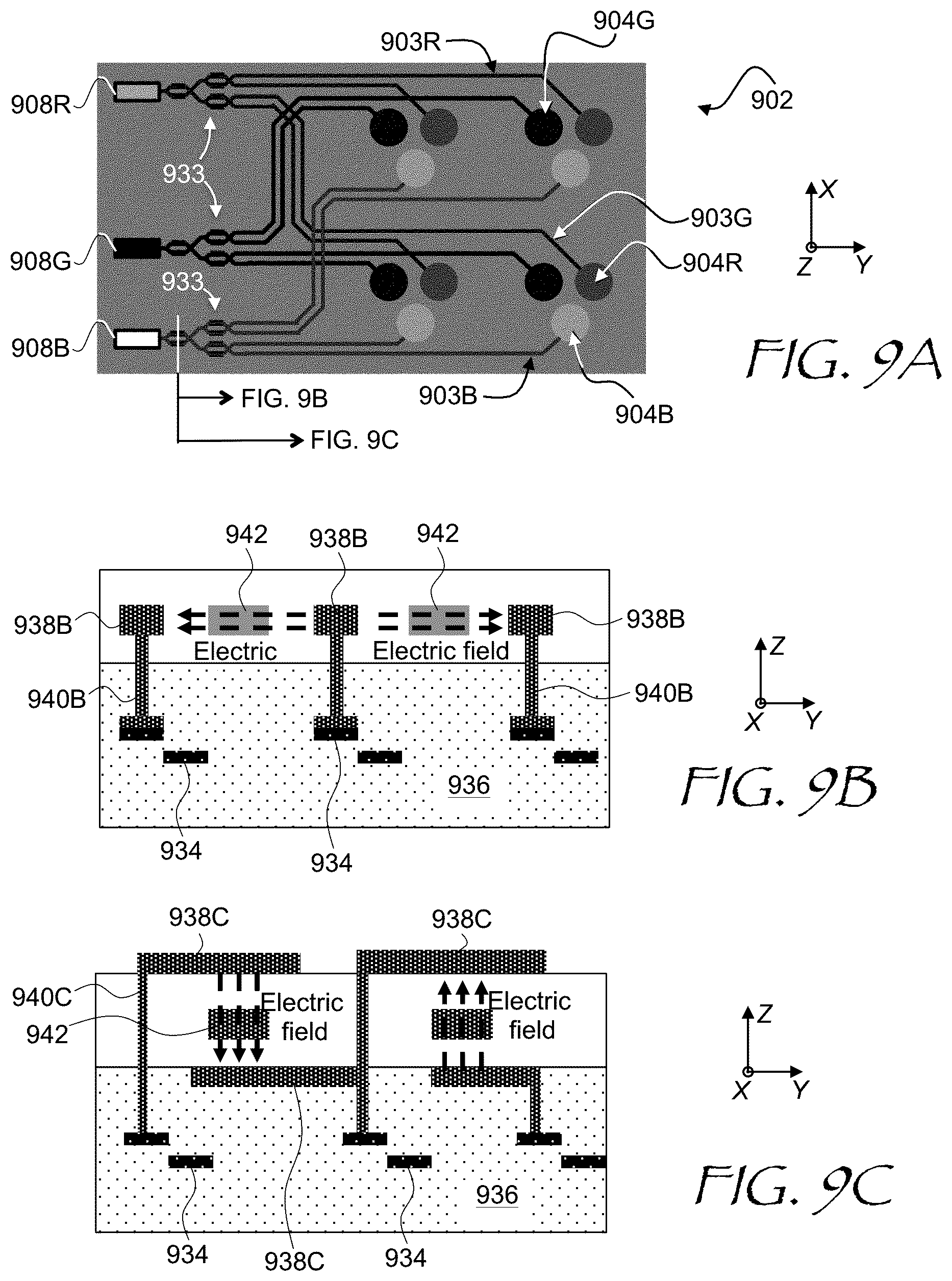Patent US12105377 Figure 9 – Lighting unit with zonal illumination of a display panel