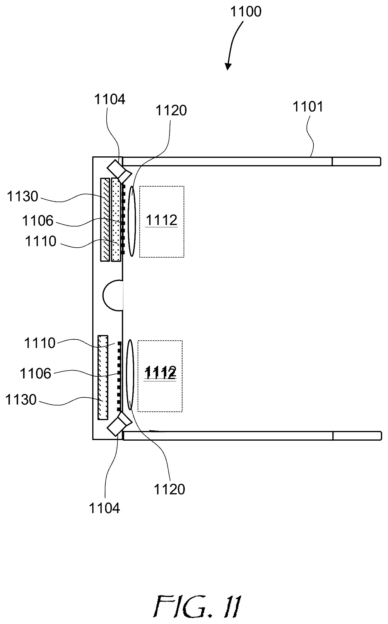 Patent US12105377 Figure 11 – Lighting unit with zonal illumination of a display panel