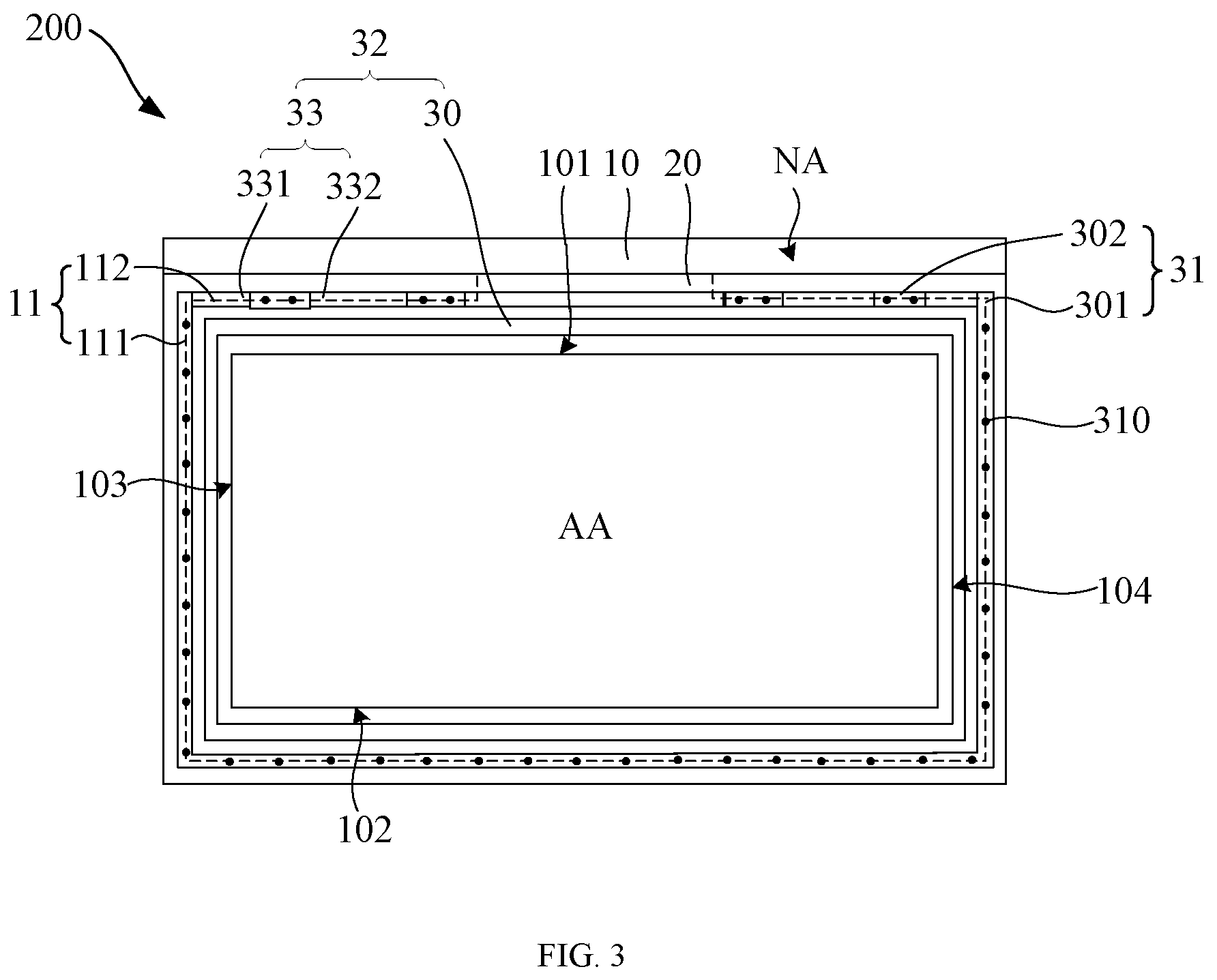 Patent US12105381 Figure 2 – Display panel and manufacturing method thereof