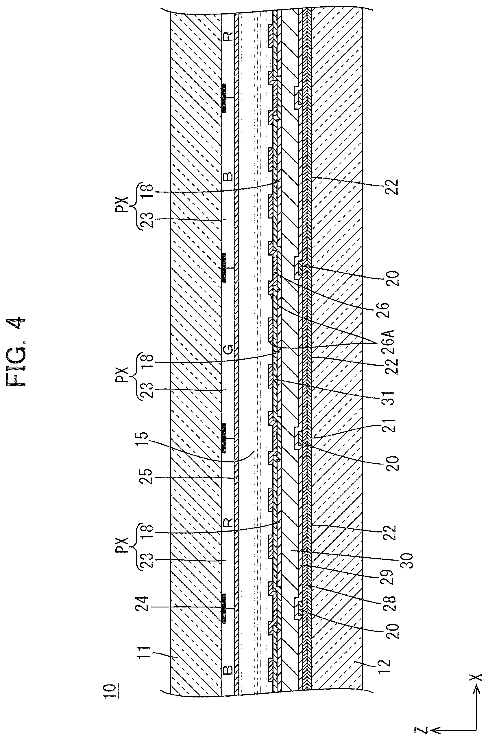 Patent US12105387 Figure 4 – Display device and method of manufacturing display device