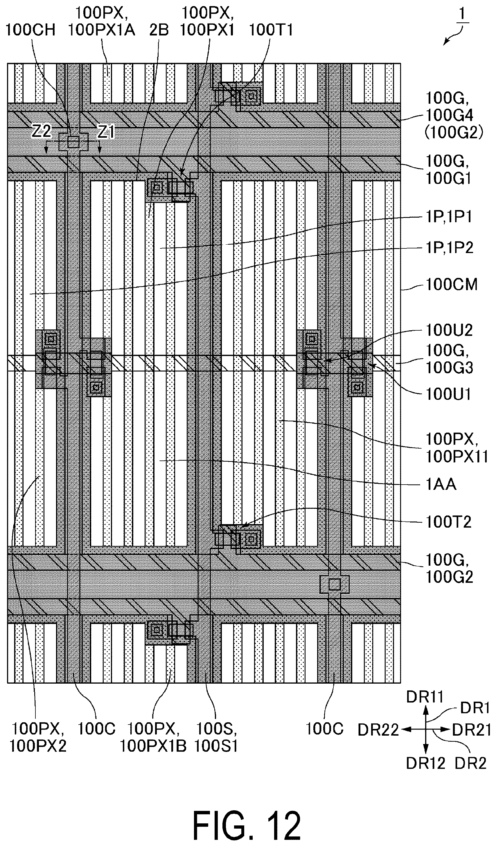 Patent US12105389 Figure 12 – Display panel