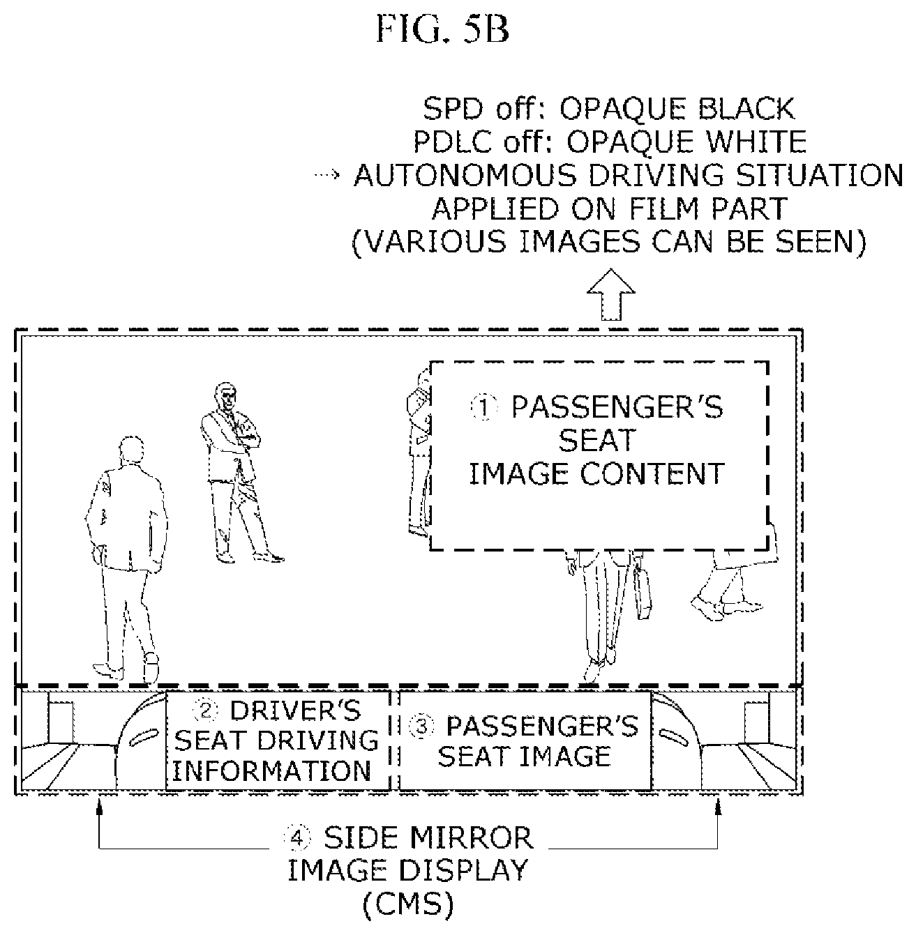 Patent US12105393 Figure 5 – Vehicle display device