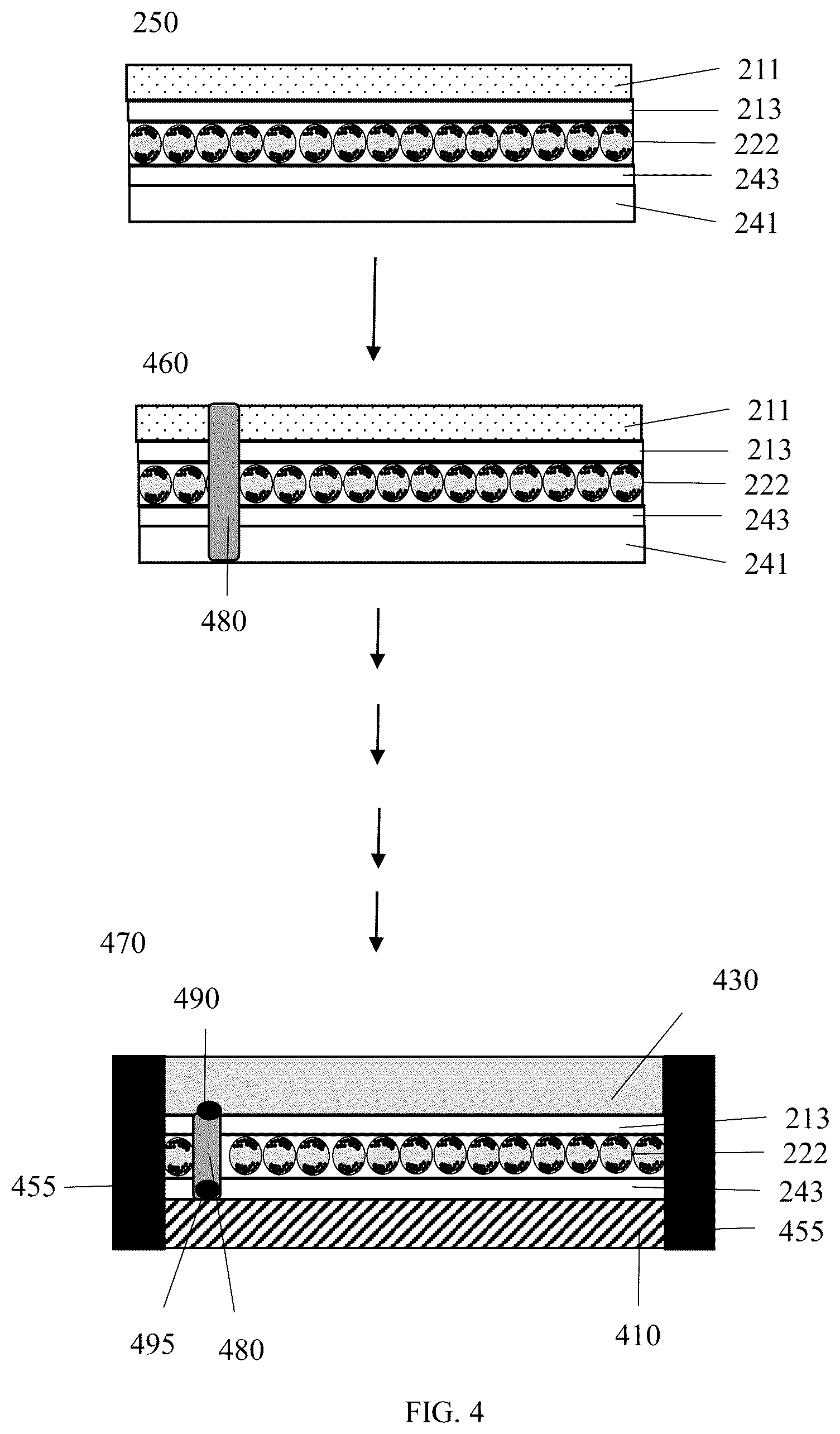Patent US12105396 Figure 11 – Electro-optic device comprising integrated conductive edge seal and a method of production of the same