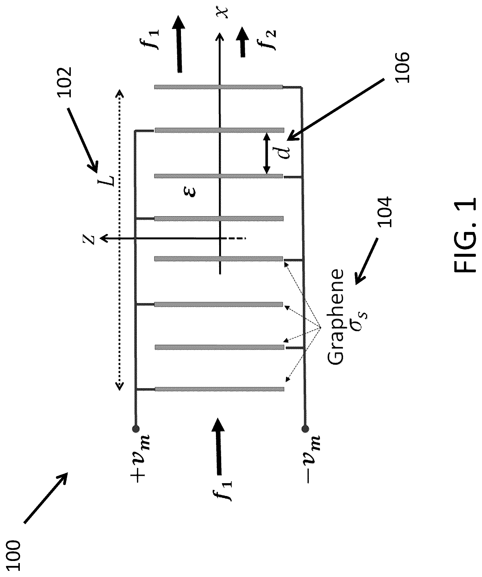 Patent US12105399 Figure 1 – Optically activated graphene-based microwave field squeezer system