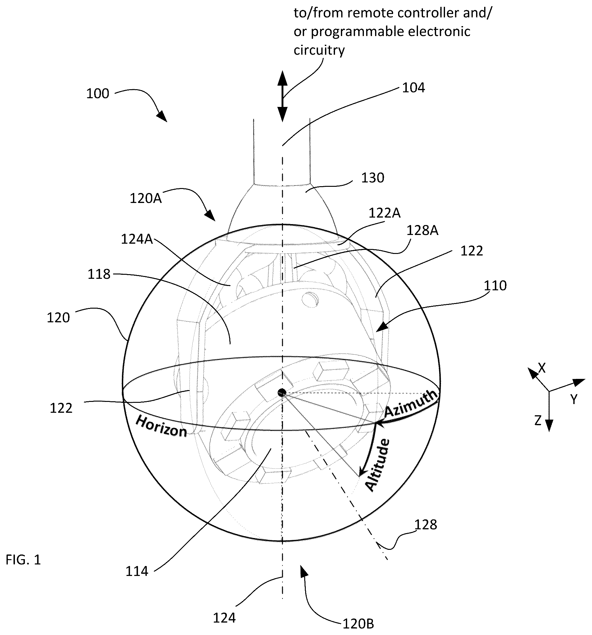 Patent US12105402 Figure 1 – Optical imaging system and operation thereof