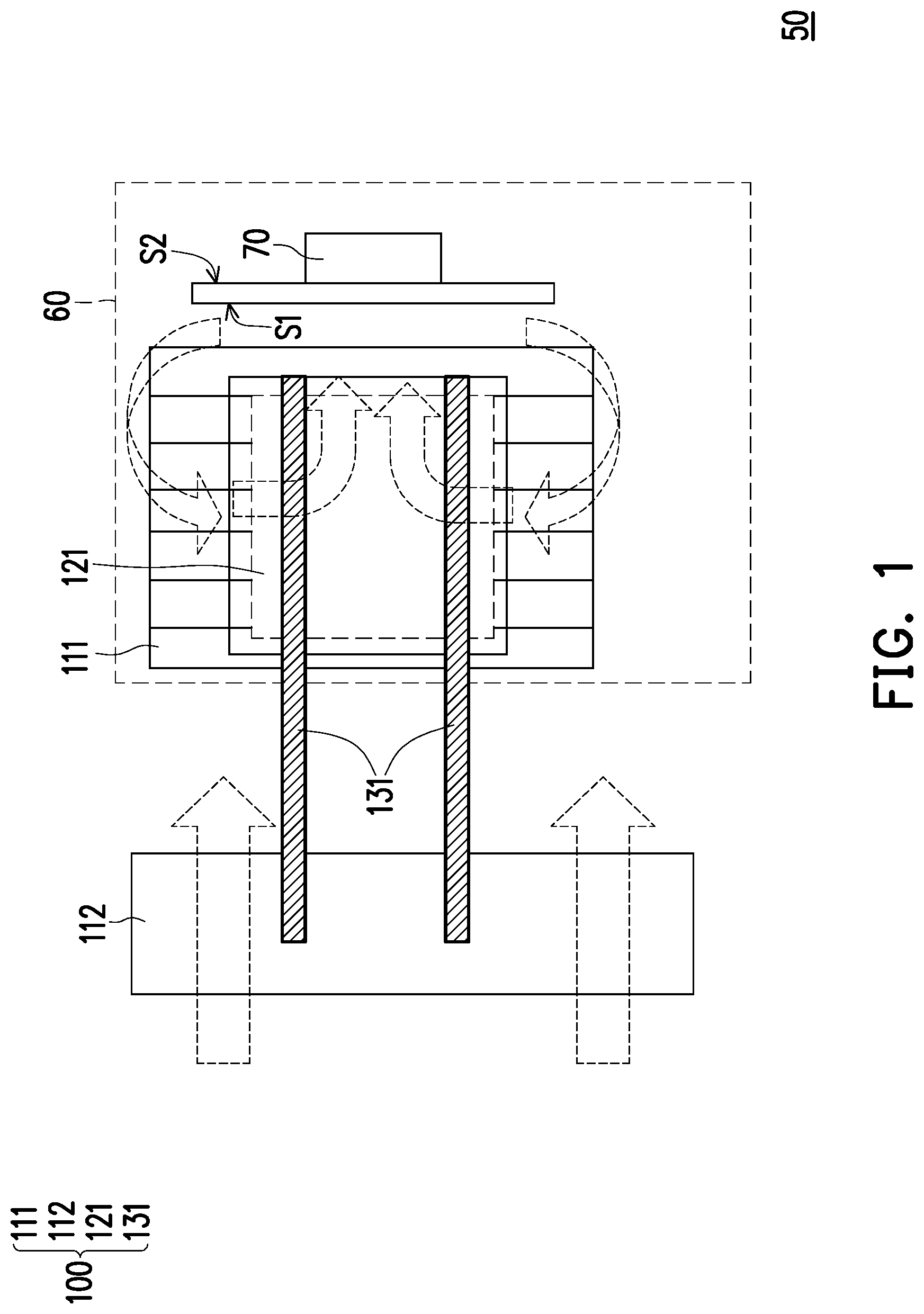 Patent US12105406 Figure 1 – Heat dissipation module and projection device