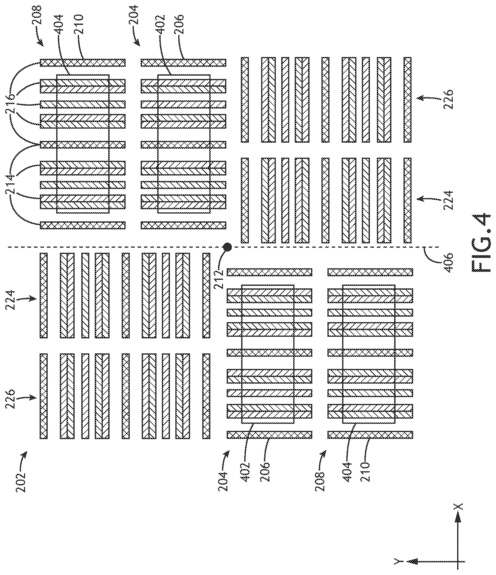 Patent US12105433 Figure 7 – Imaging overlay targets using moiré elements and rotational symmetry arrangements