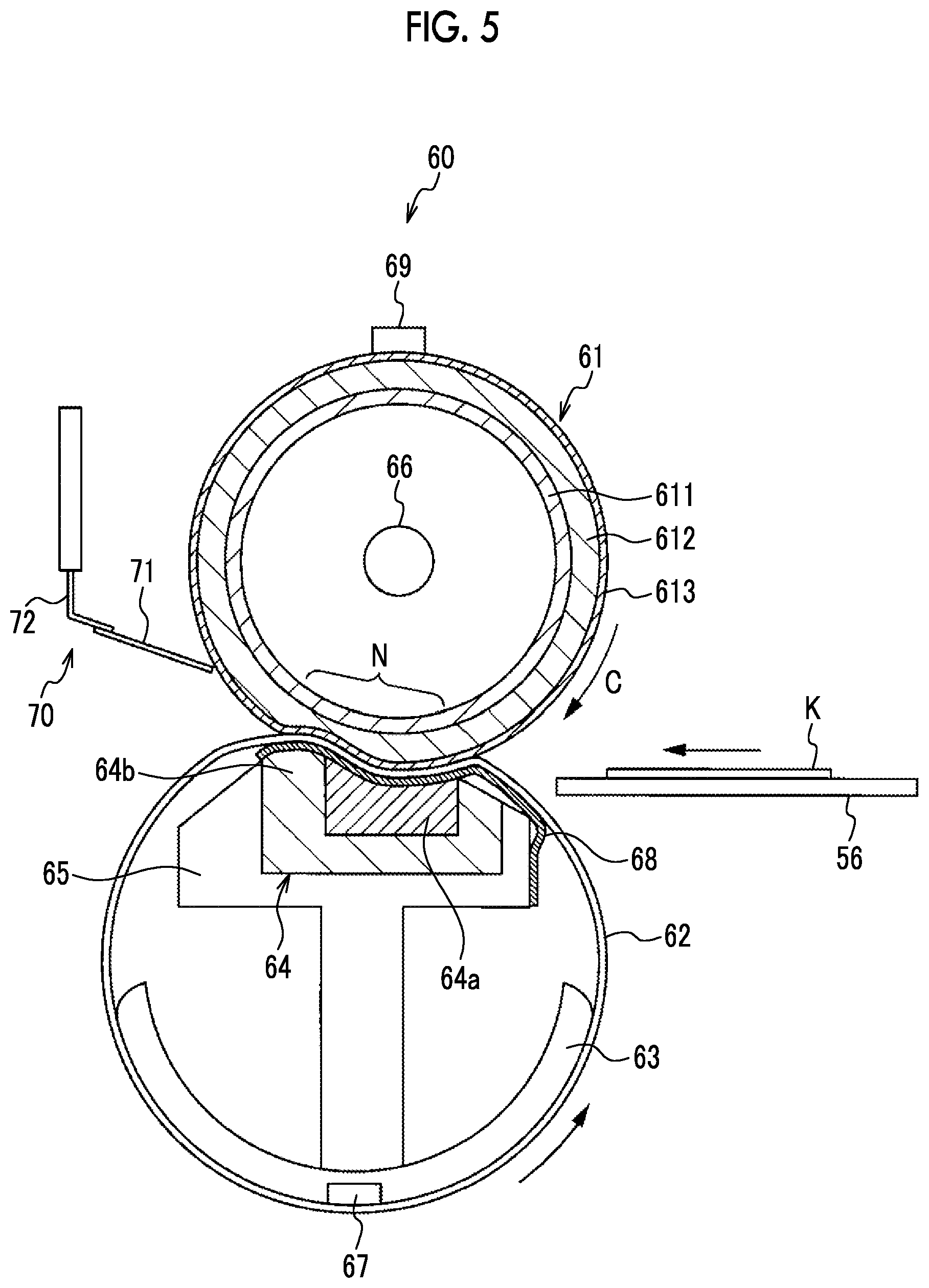 Patent US12105455 Figure 5 – Sliding member for fixing device, fixing device, and image forming apparatus