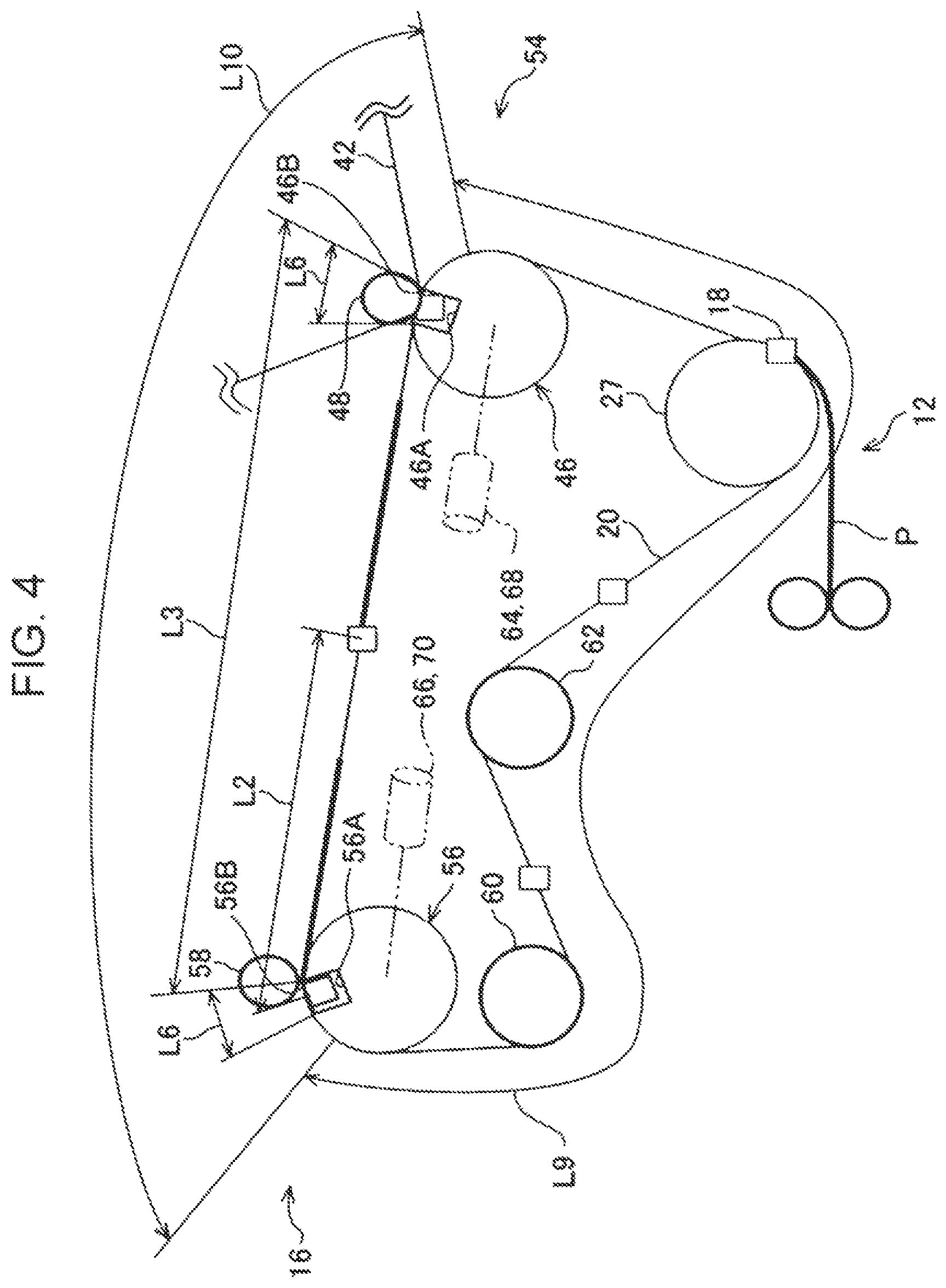 Patent US12105458 Figure 4 – Image forming apparatus having a pair of chains wound around a fixing roller and a transfer roller