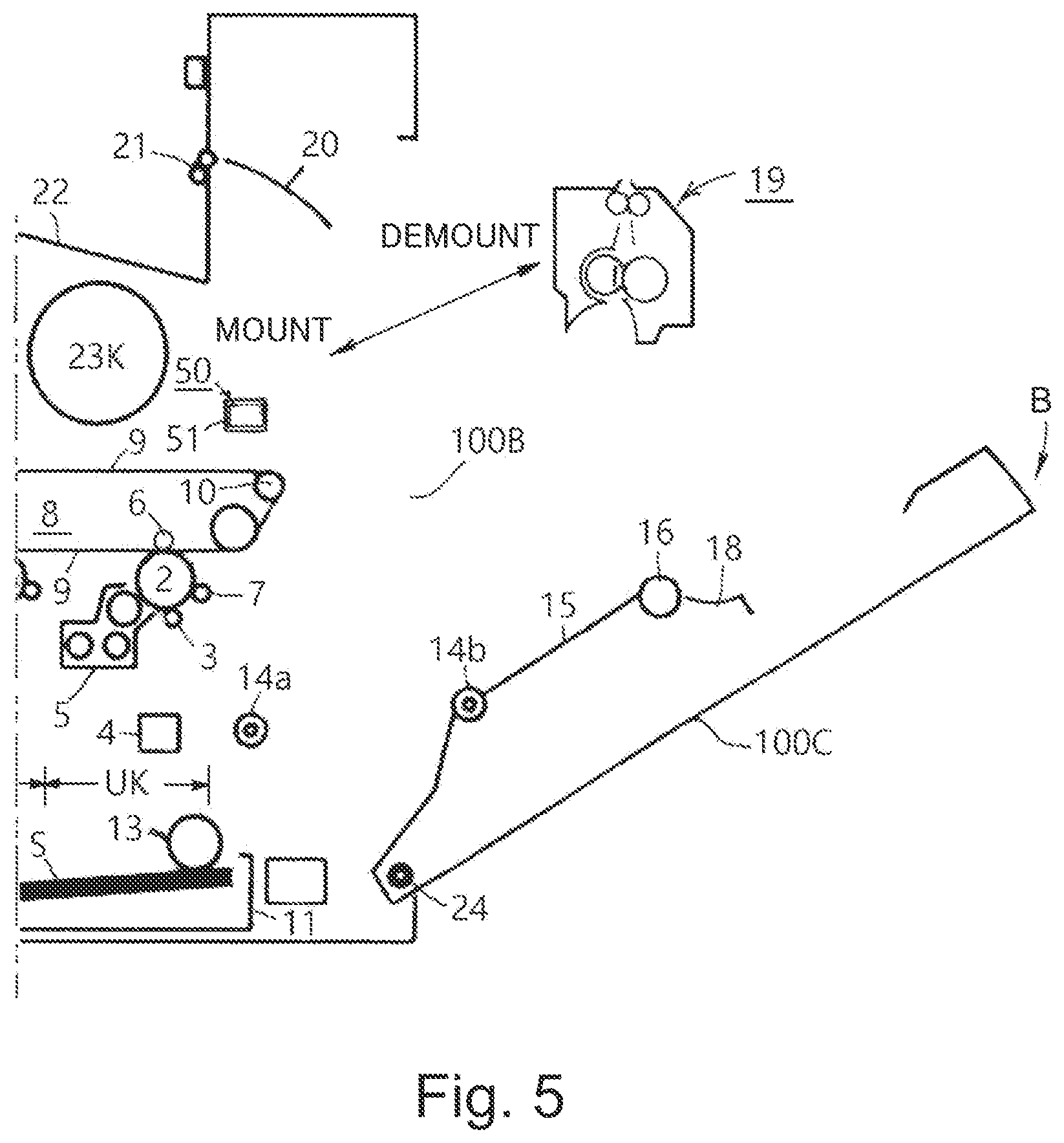 Patent US12105461 Figure 5 – Image forming apparatus having removable fixing portion and filter holder