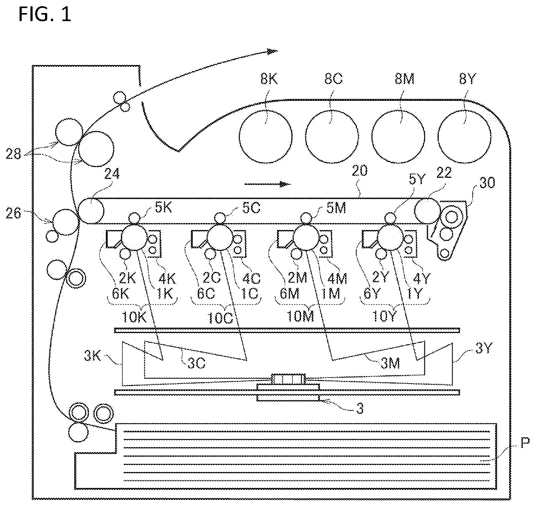 Patent US12105469 — Electrostatic charge image developing toner, electrostatic charge image developer, method for producing electrostatic charge image developing toner, toner cartridge, process cartridge, image forming apparatus, and image forming method — Figure 1