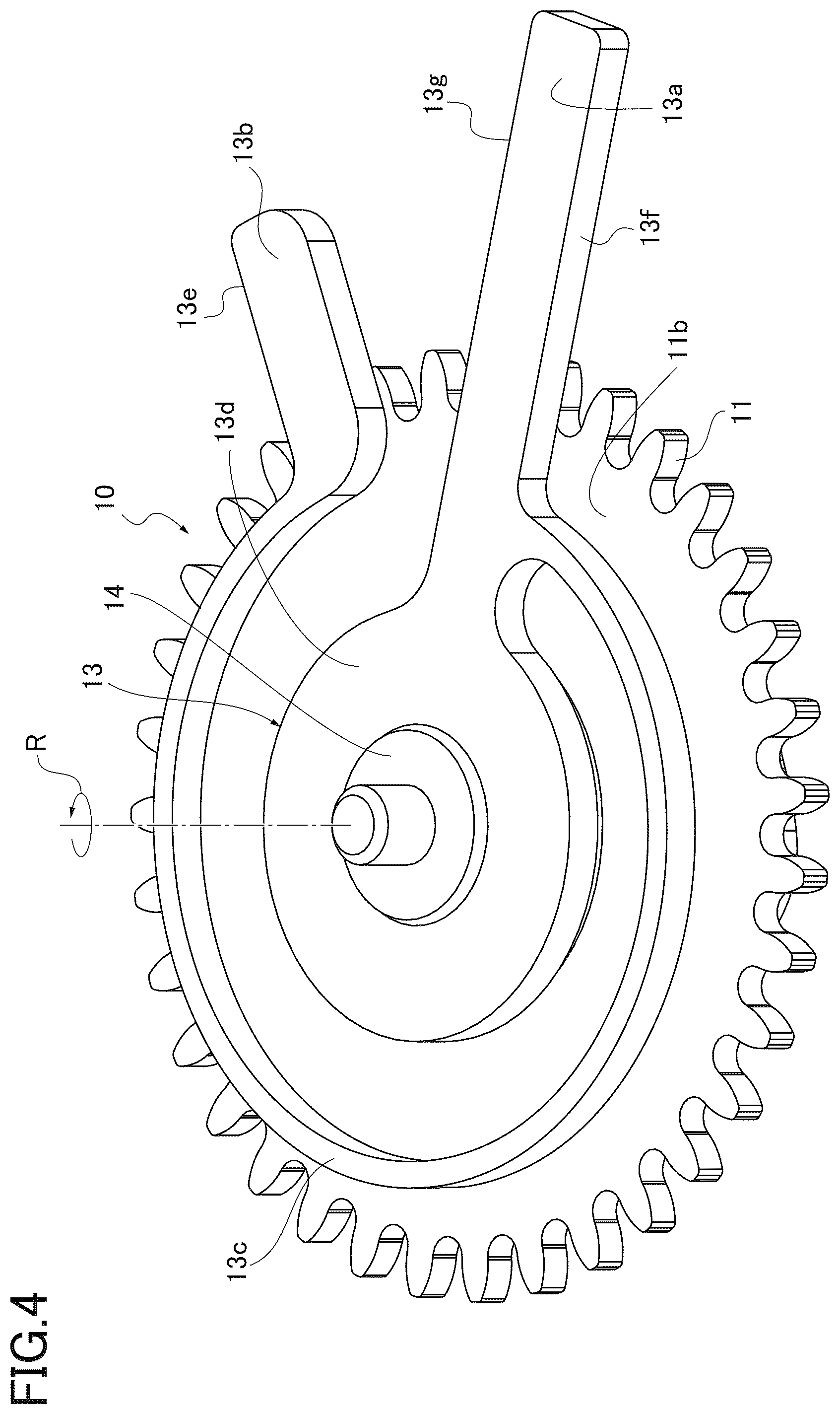 Patent US12105478 Figure 5 – Variation reduction mechanism of stop position of pointer