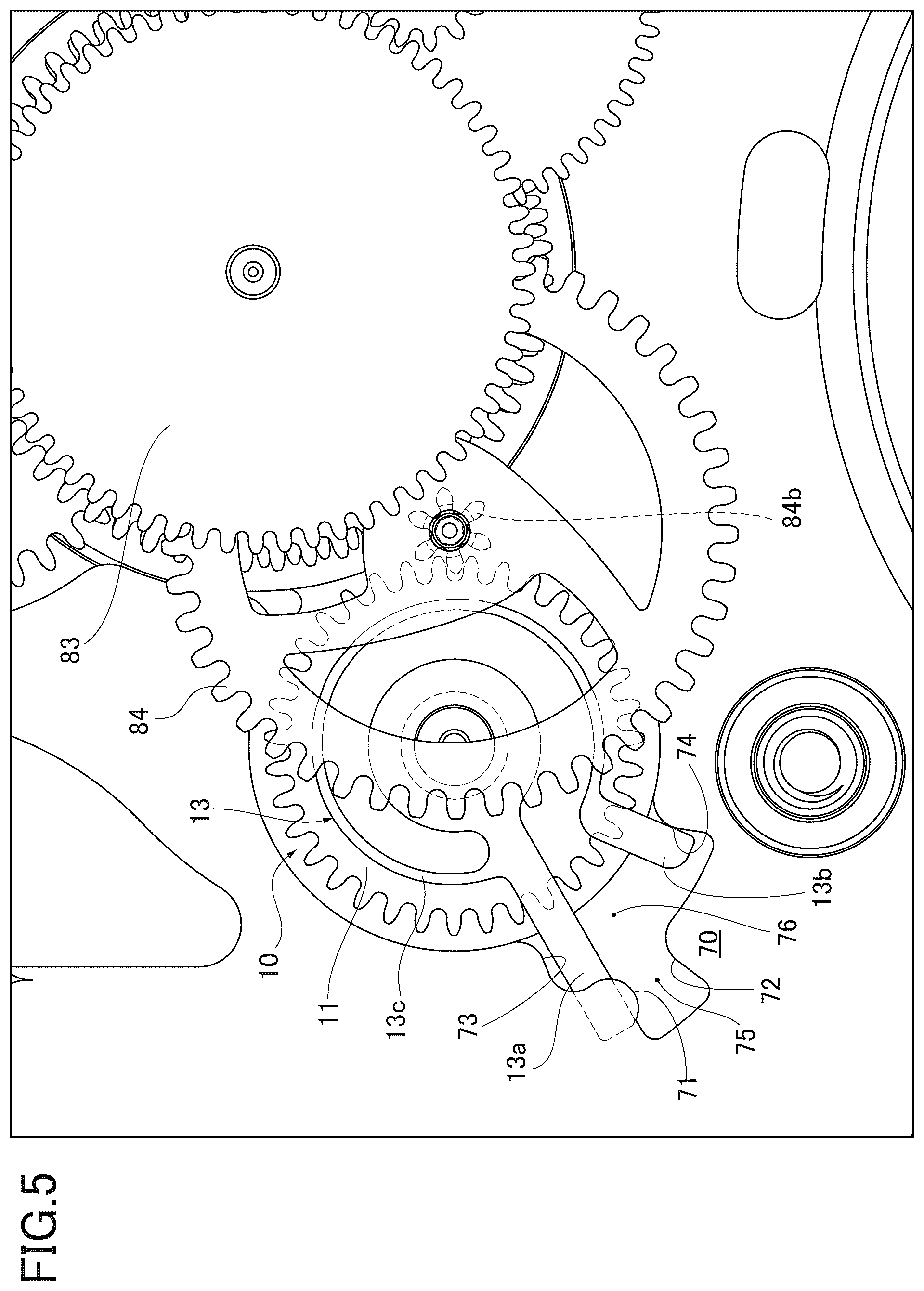Patent US12105478 Figure 6 – Variation reduction mechanism of stop position of pointer