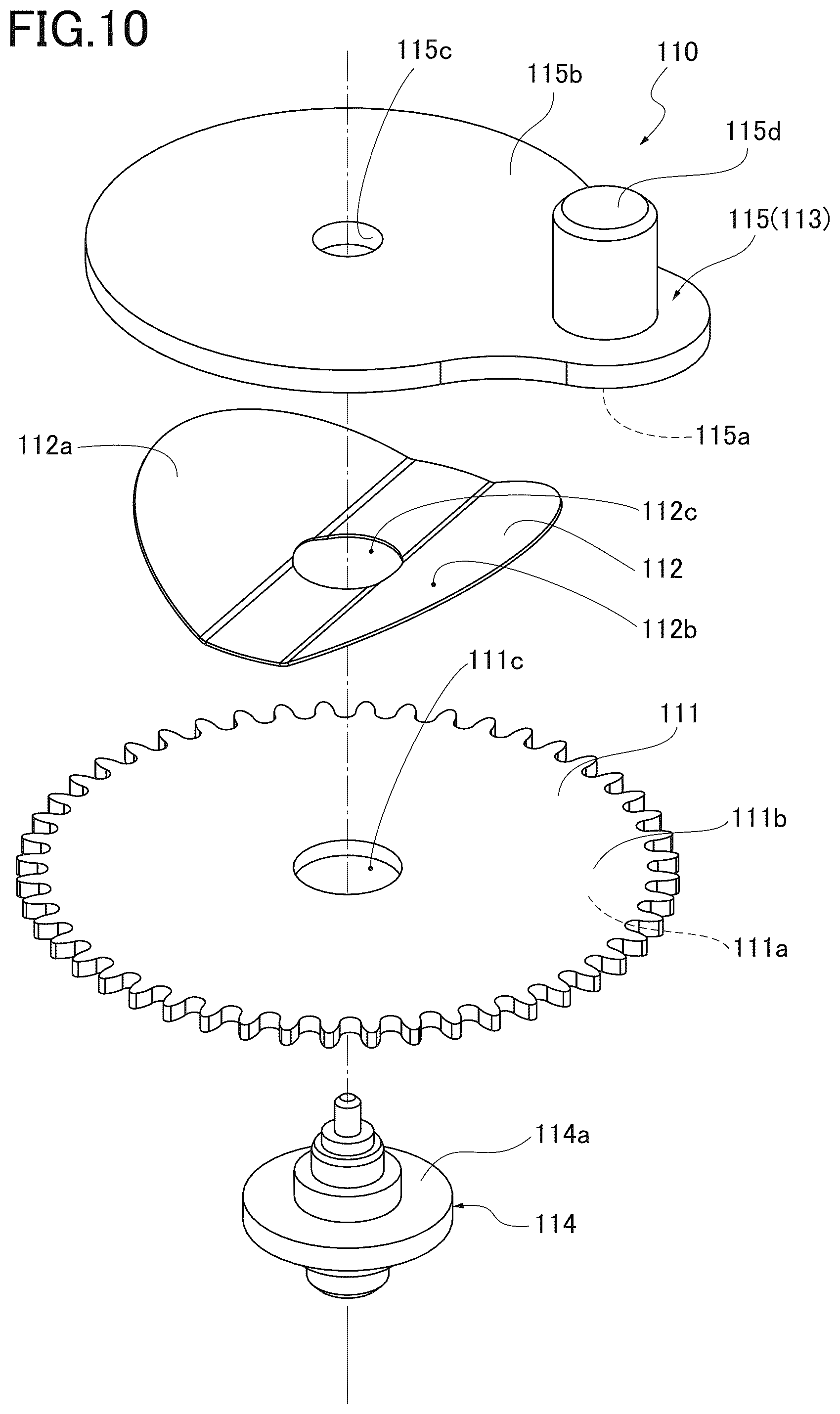 Patent US12105478 Figure 11 – Variation reduction mechanism of stop position of pointer