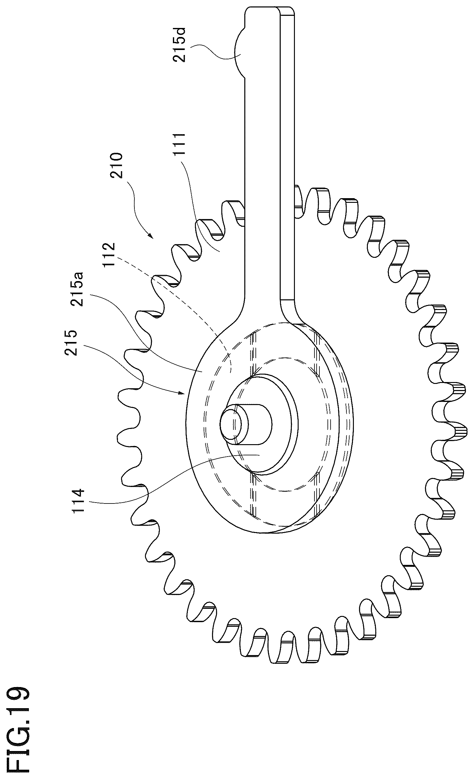 Patent US12105478 Figure 19 – Variation reduction mechanism of stop position of pointer